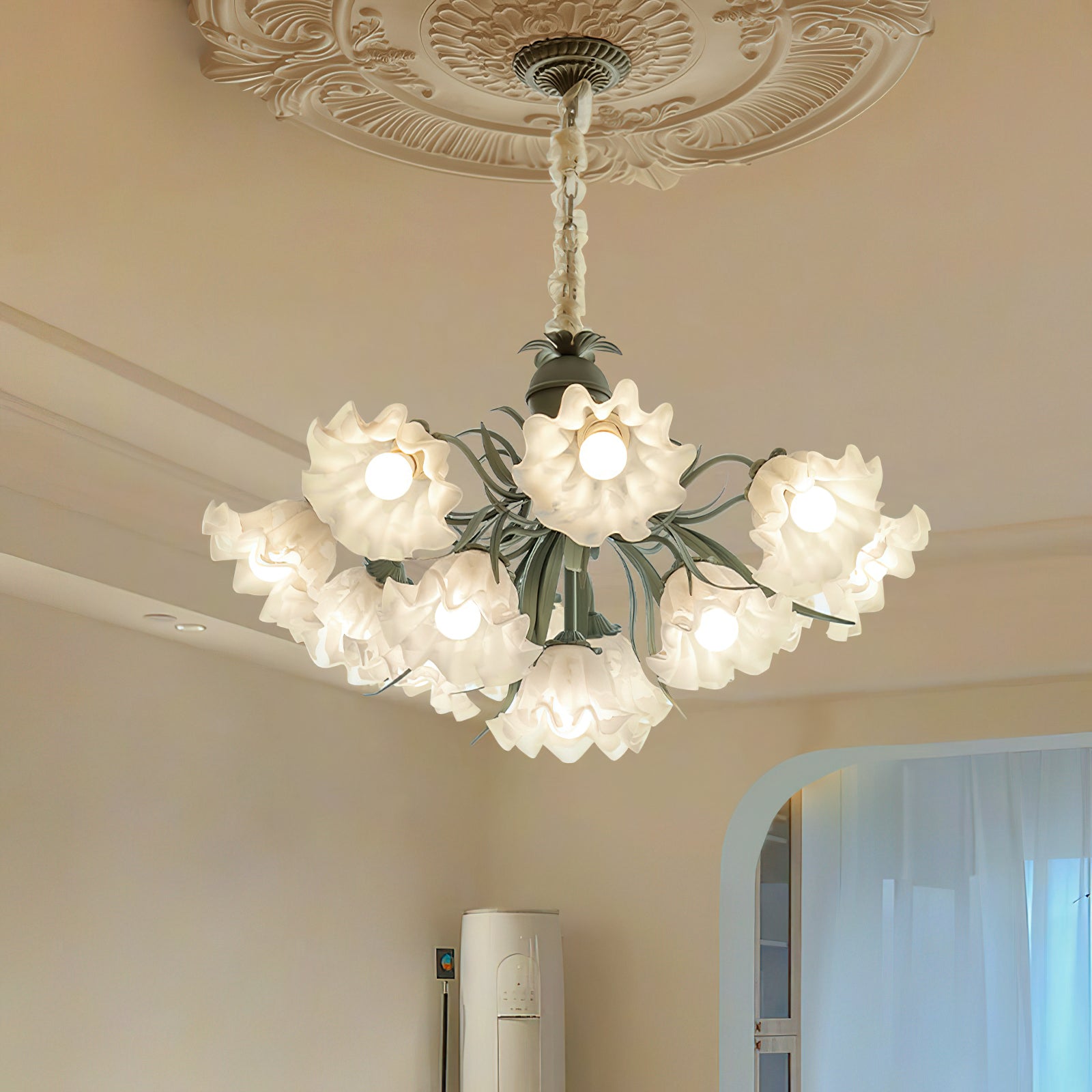 Lustra Kronleuchter Blume mit Blütenblättern und Blättern-Letslighting