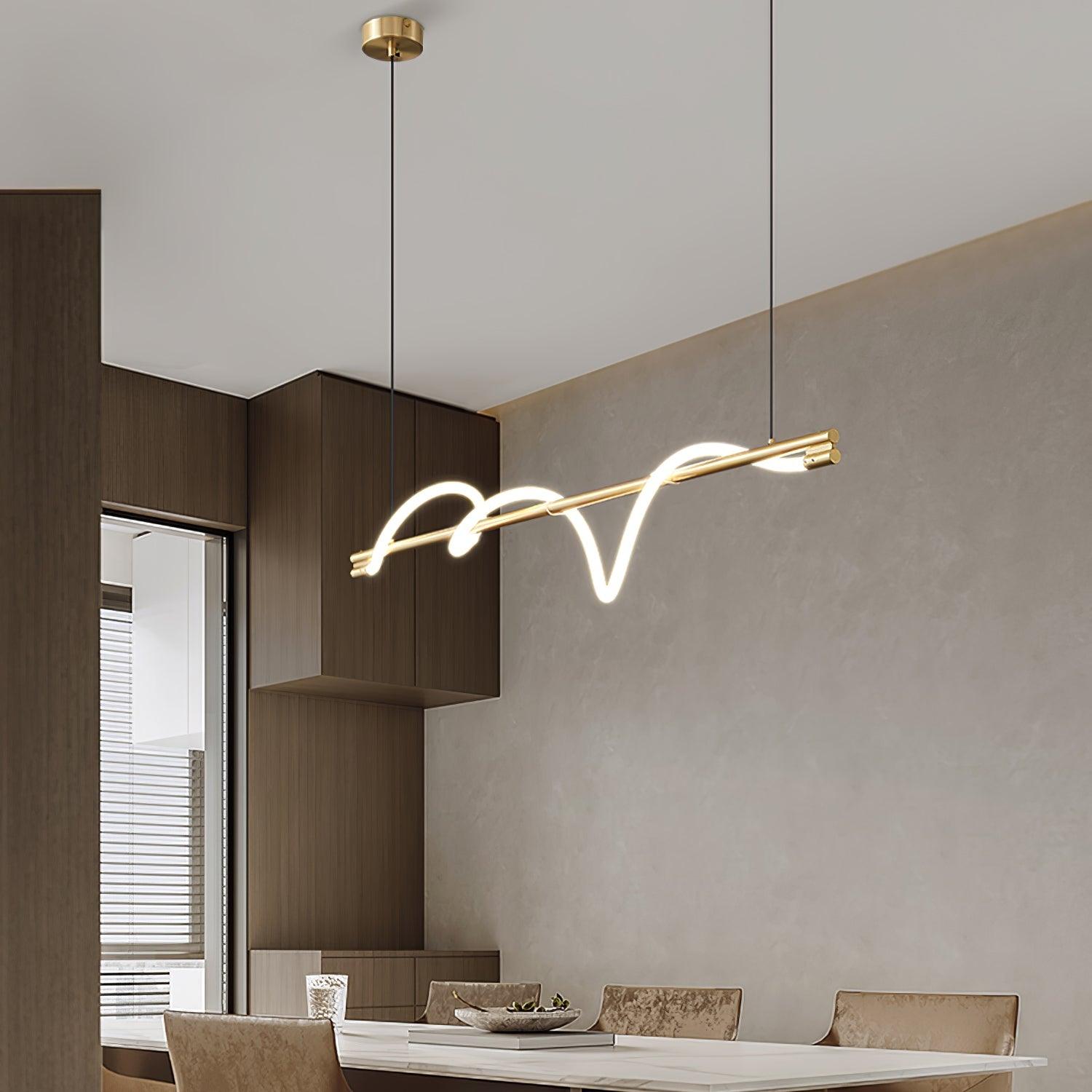 Linear Curve Island Pendant Lamp - Blowlighting