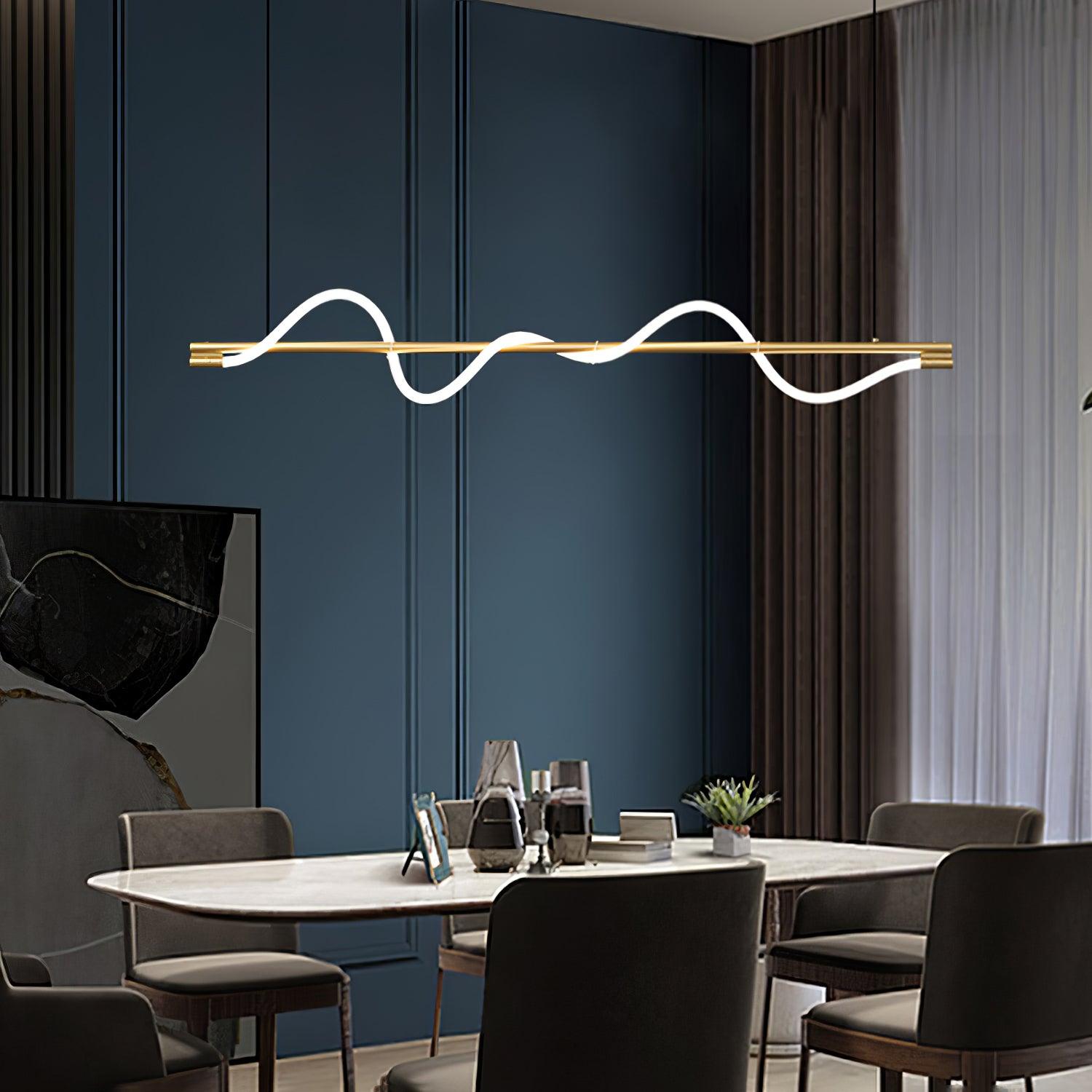 Linear Curve Island Pendant Lamp - Blowlighting