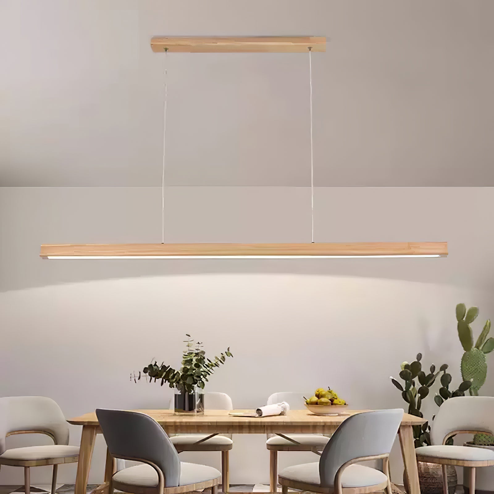 Elowen Linear Minimalistisch Holz Pendelleuchte Leuchte-Letslighting