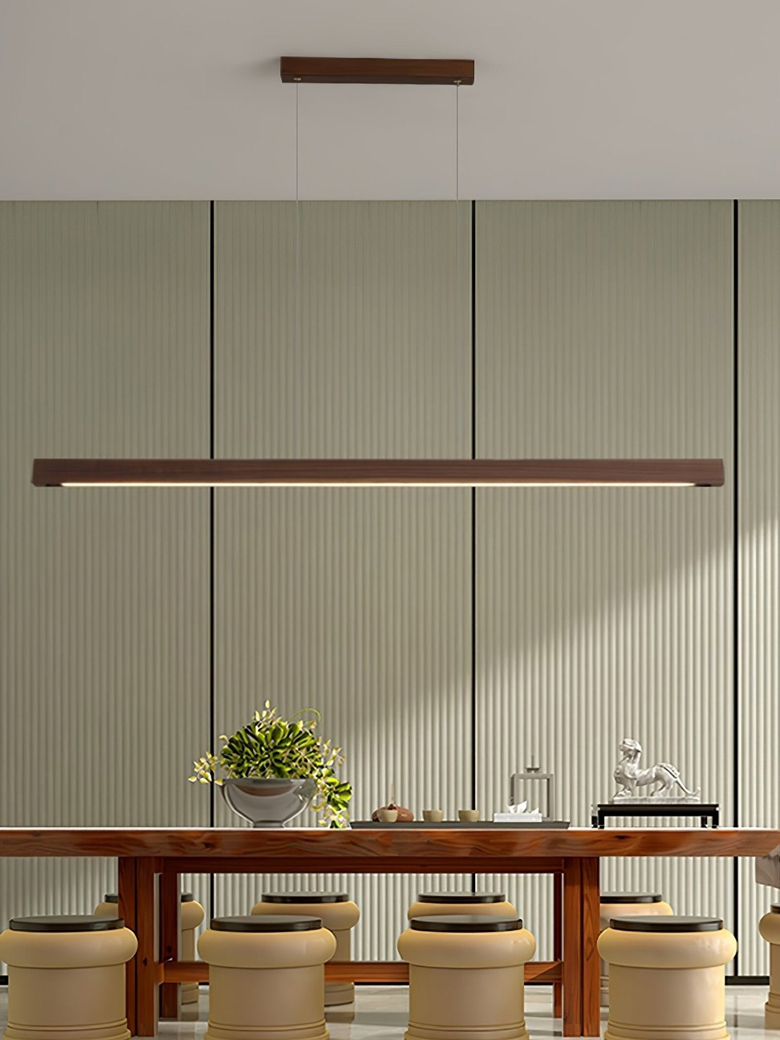 Elowen Linear Minimalistisch Holz Pendelleuchte Leuchte-Letslighting