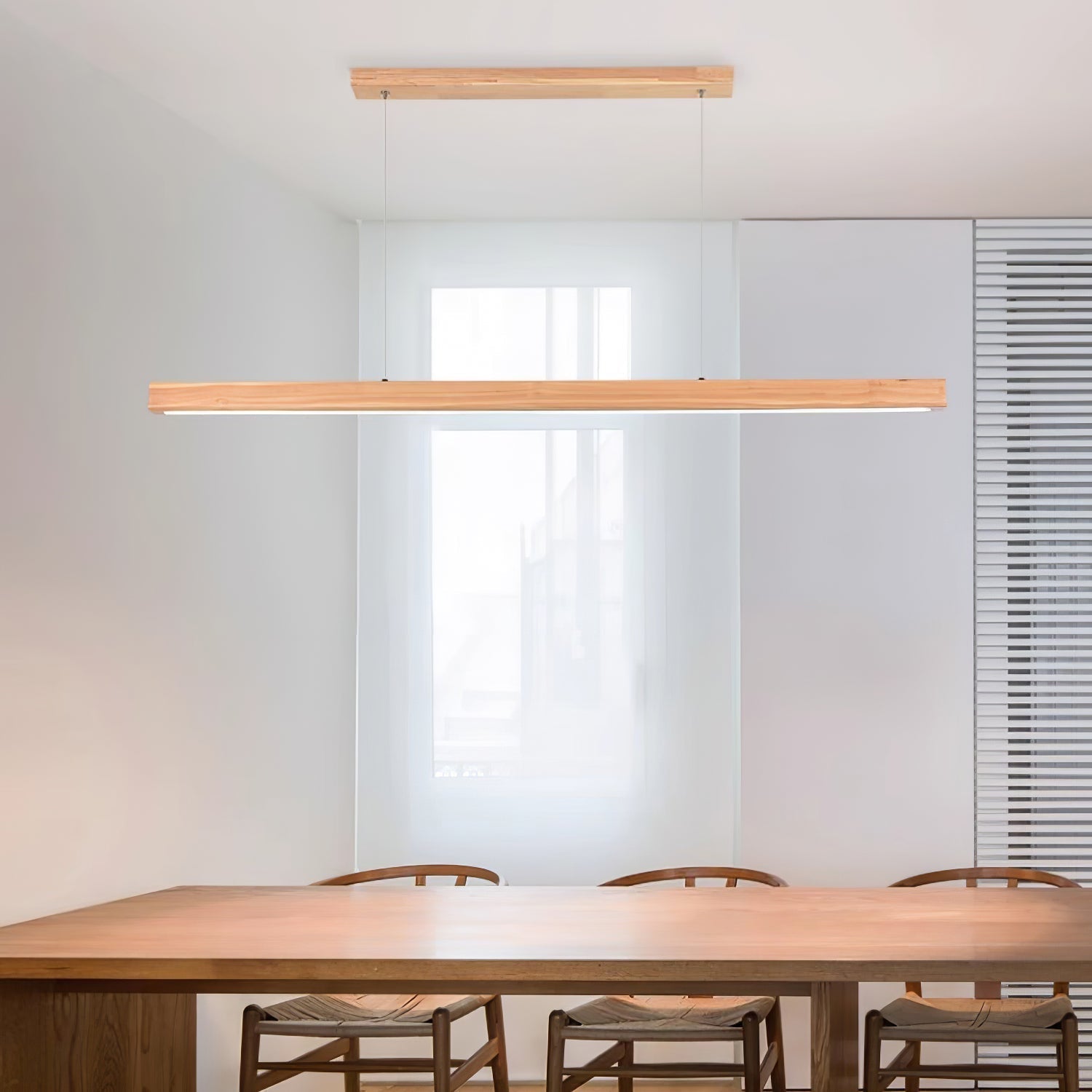 Elowen Linear Minimalistisch Holz Pendelleuchte Leuchte-Letslighting