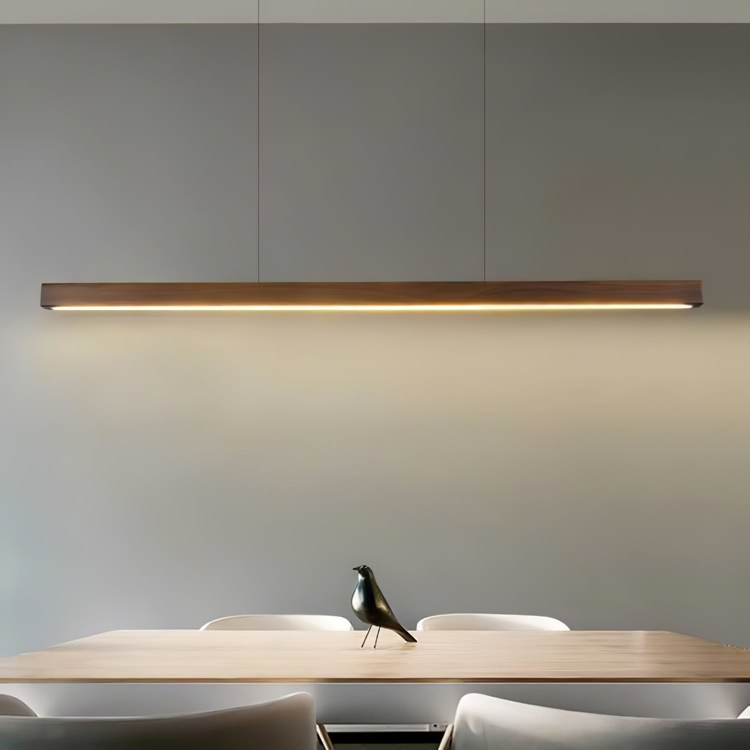 Elowen Linear Minimalistisch Holz Pendelleuchte Leuchte-Letslighting