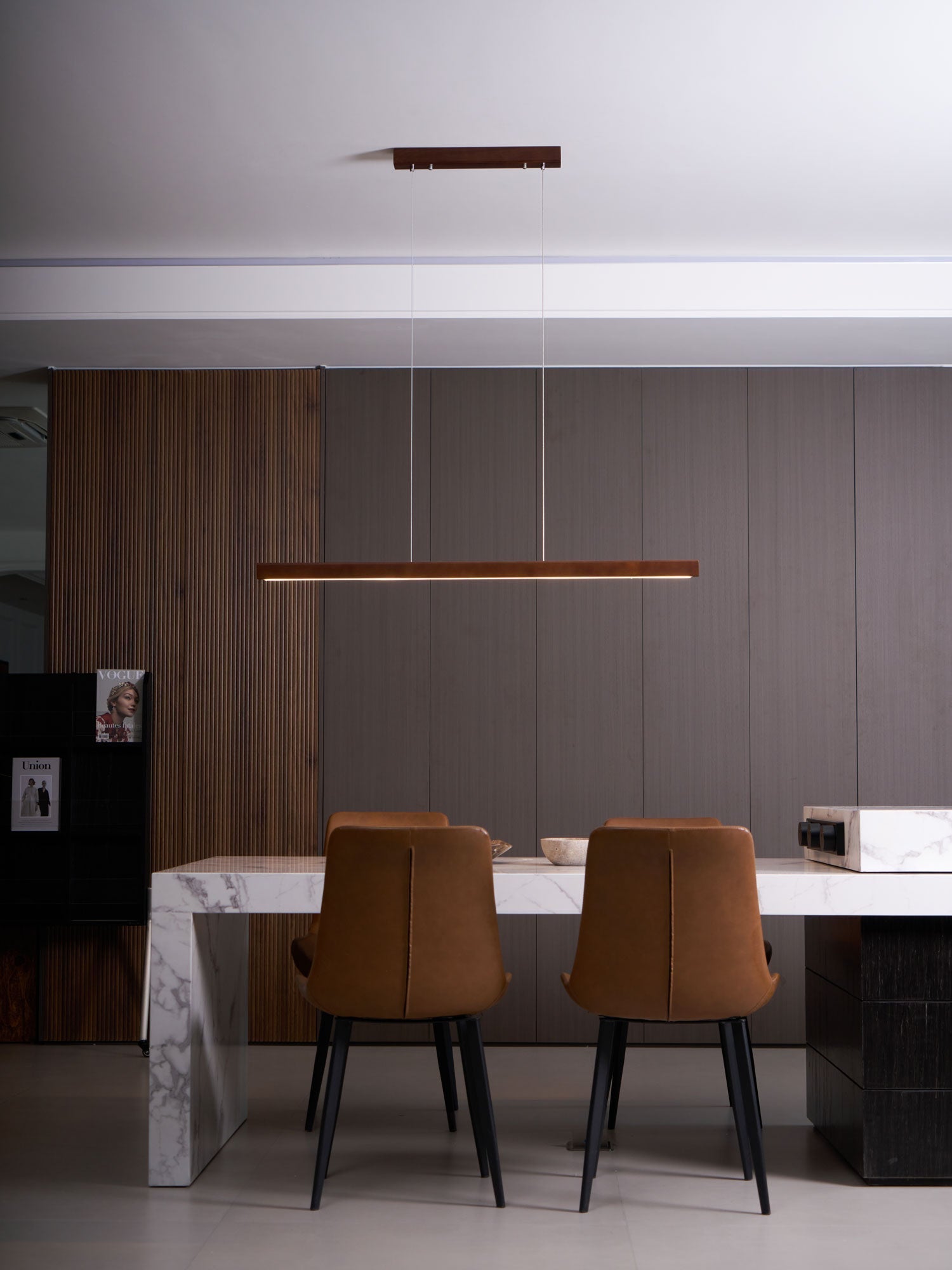 Elowen Linear Minimalistisch Holz Pendelleuchte Leuchte-Letslighting