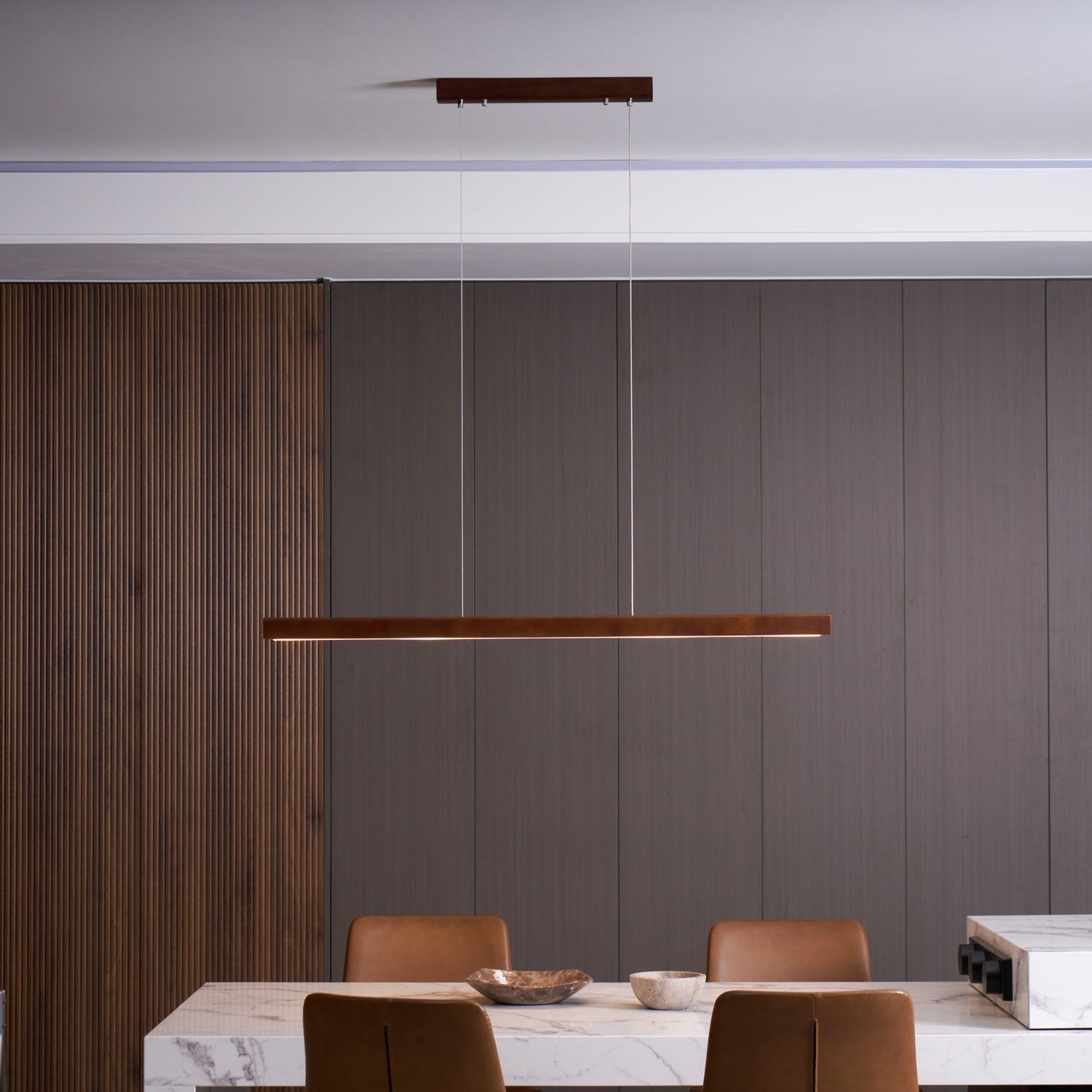 Elowen Linear Minimalistisch Holz Pendelleuchte Leuchte-Letslighting