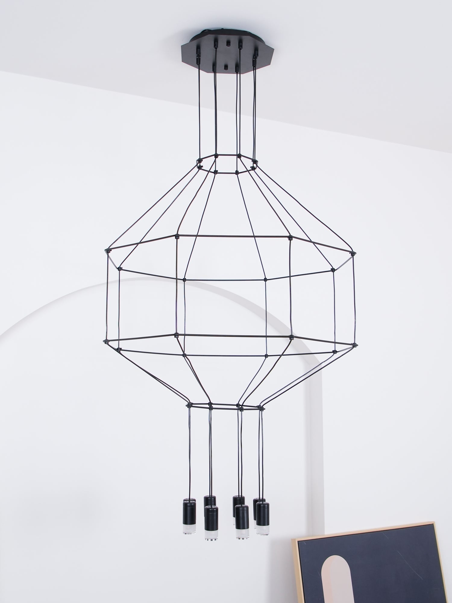 Lustra Schwarzer Drahtlinien-LED-Kronleuchter-Letslighting