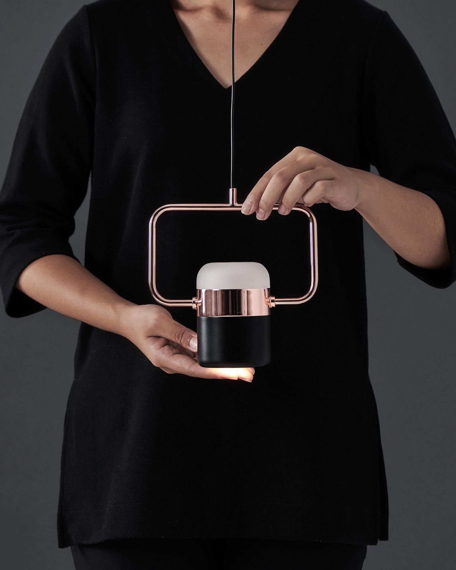 Solara Pendelleuchte Verstellbares Glas mit Messing-Letslighting