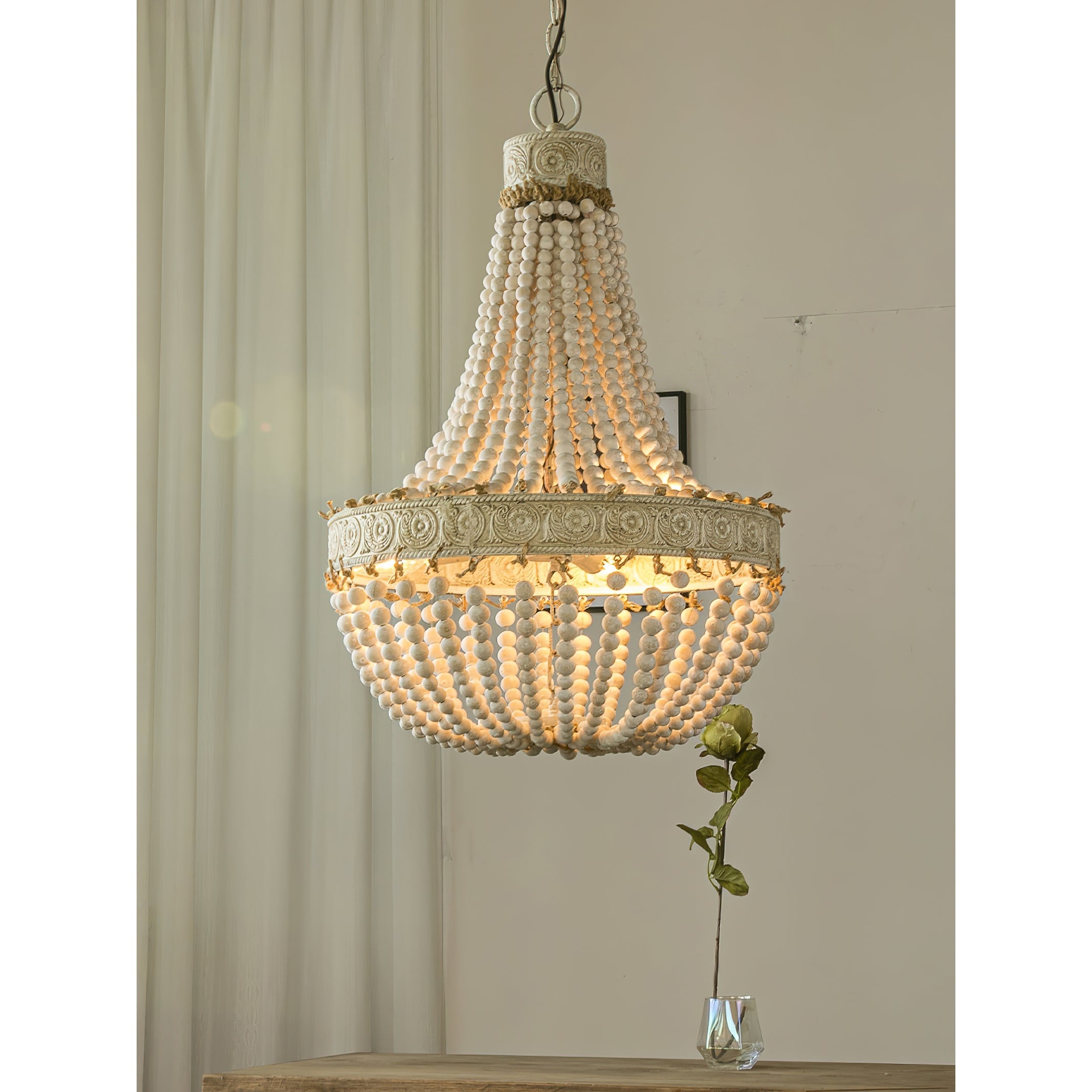 Ulvararis Postmodern Luxus Perlen Holz Kronleuchter-Letslighting