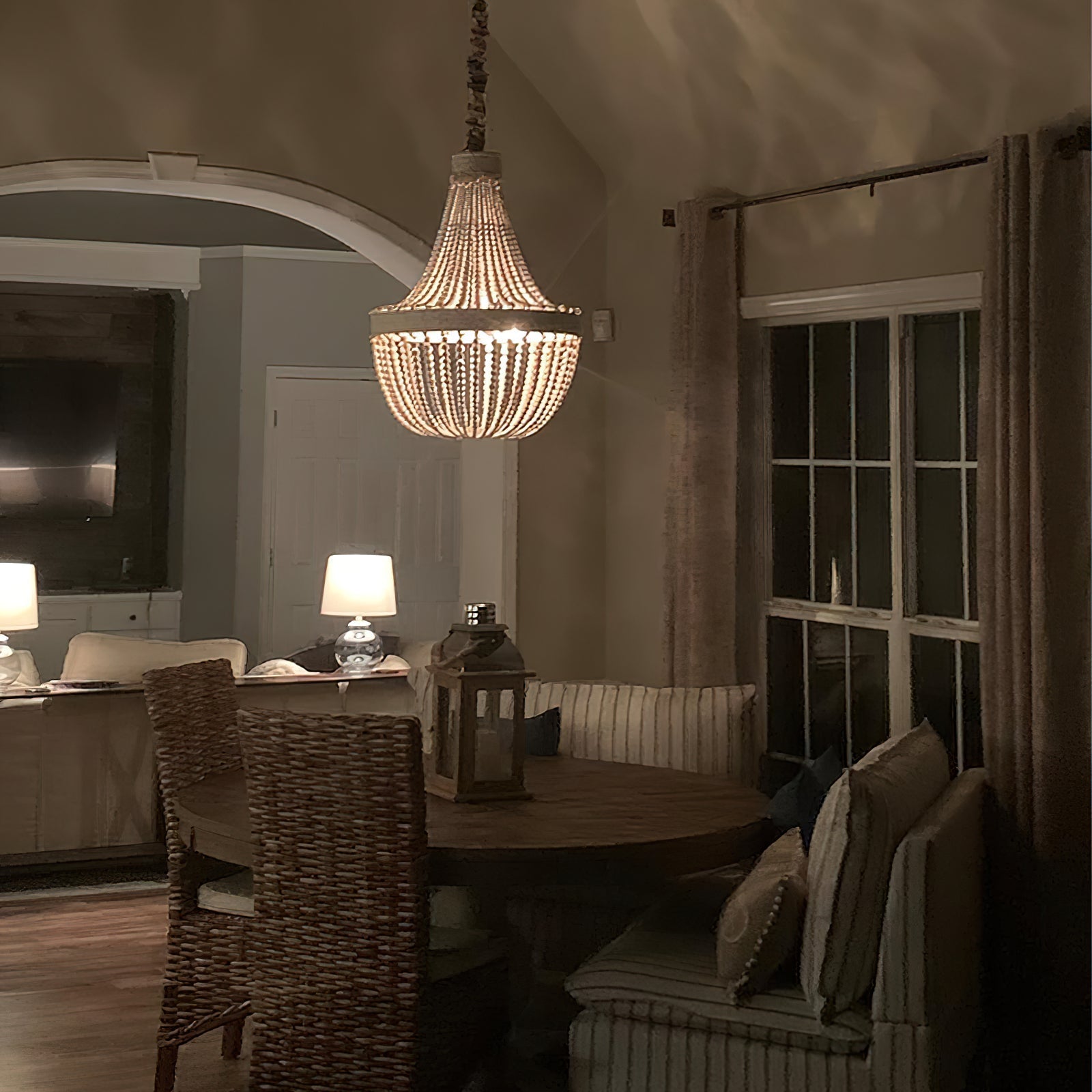 Ulvararis Postmodern Luxus Perlen Holz Kronleuchter-Letslighting