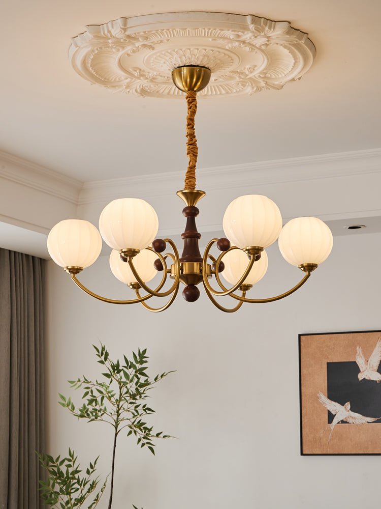 Omirara Traditioneller Eleganter Kronleuchter aus Vintage-Holz-Letslighting