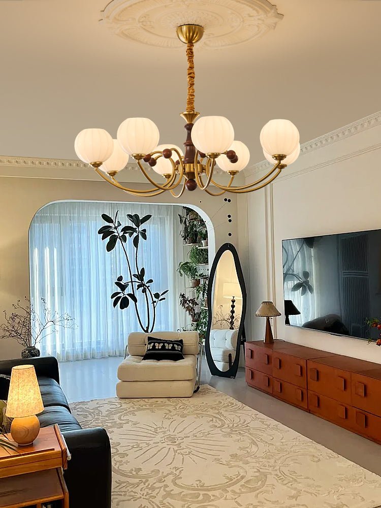Omirara Traditioneller Eleganter Kronleuchter aus Vintage-Holz-Letslighting