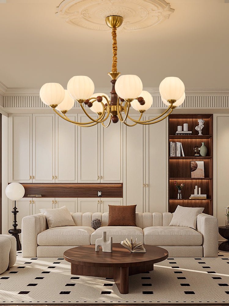 Omirara Traditioneller Eleganter Kronleuchter aus Vintage-Holz-Letslighting