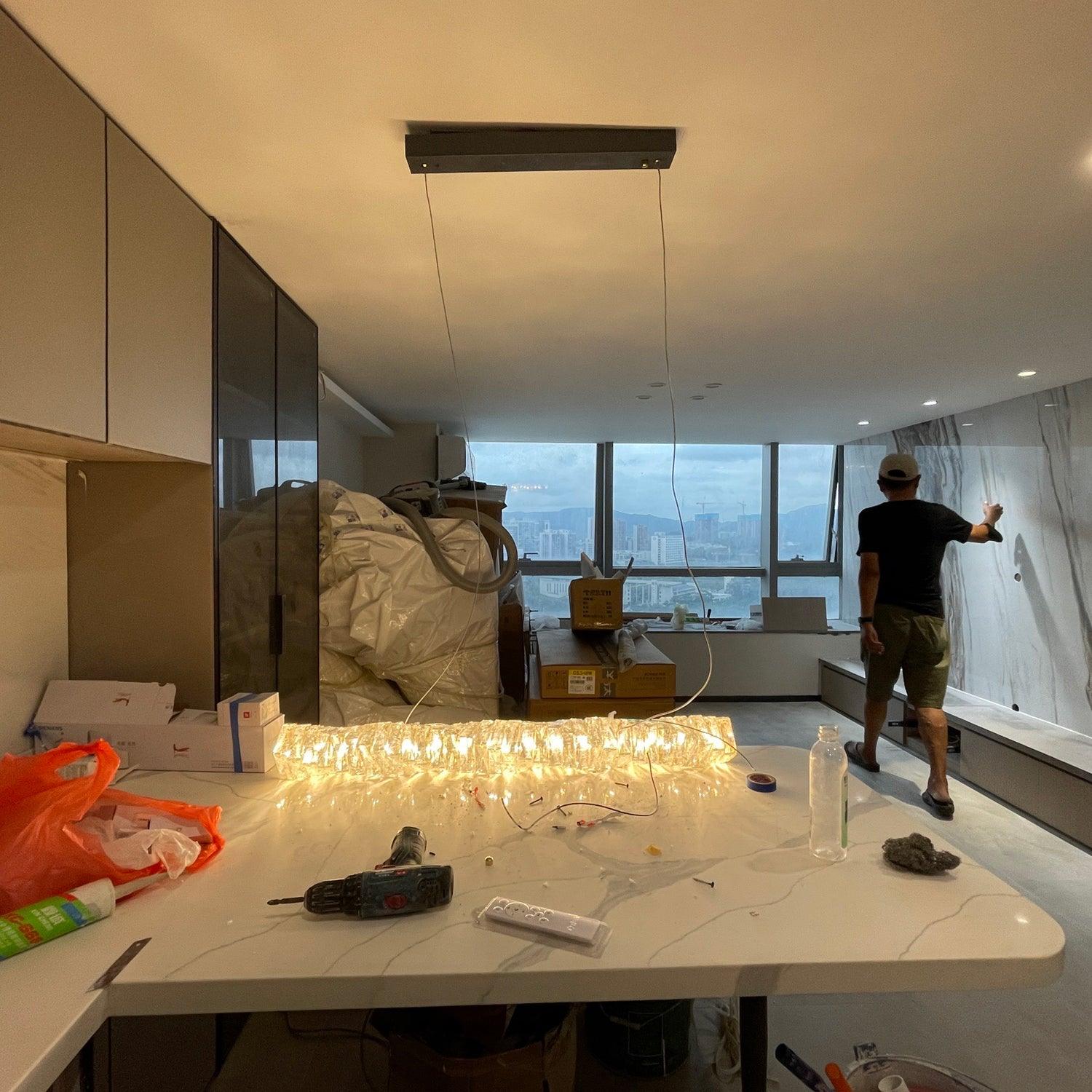 Stream Lang Kristall Pendelleuchte-Letslighting
