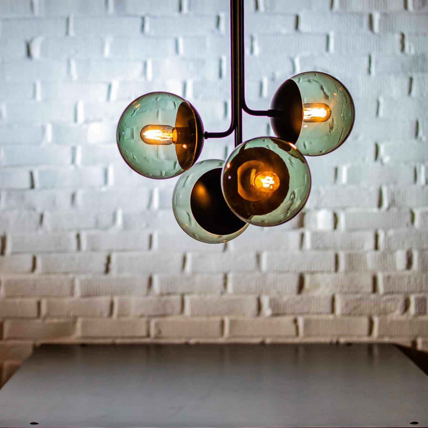 Uzorus Art Bouquet Velvet Green Glass Chandelier - Letslighting