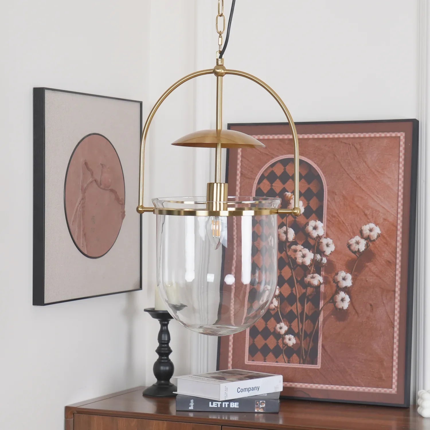 June Unusual Glass Amber Clear Pendant Light-Letslighting
