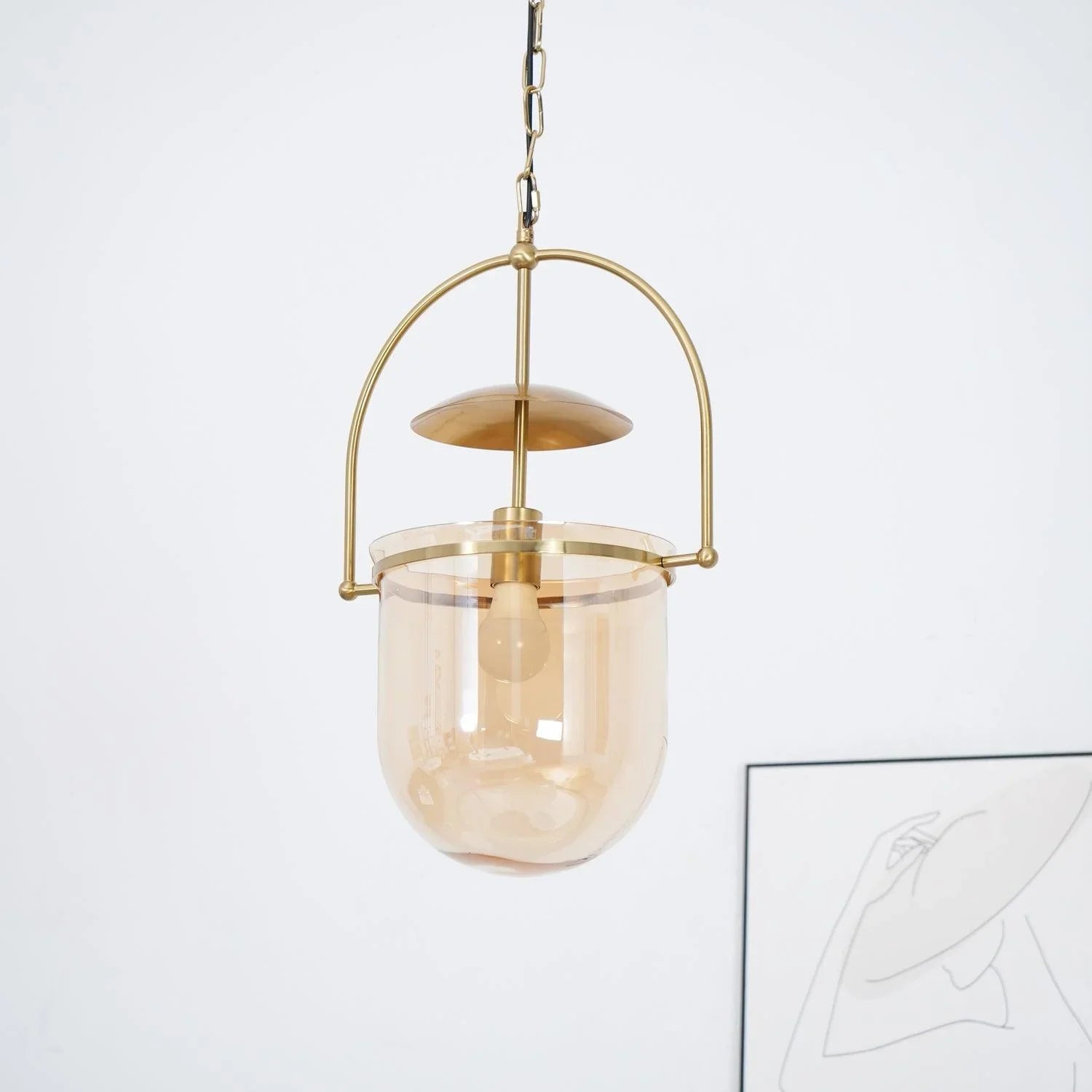 June Unusual Glass Amber Clear Pendant Light-Letslighting