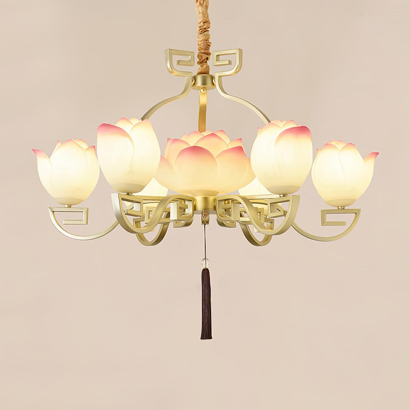 Lotus Eleganter Orientalischer Harz Kronleuchter-Letslighting