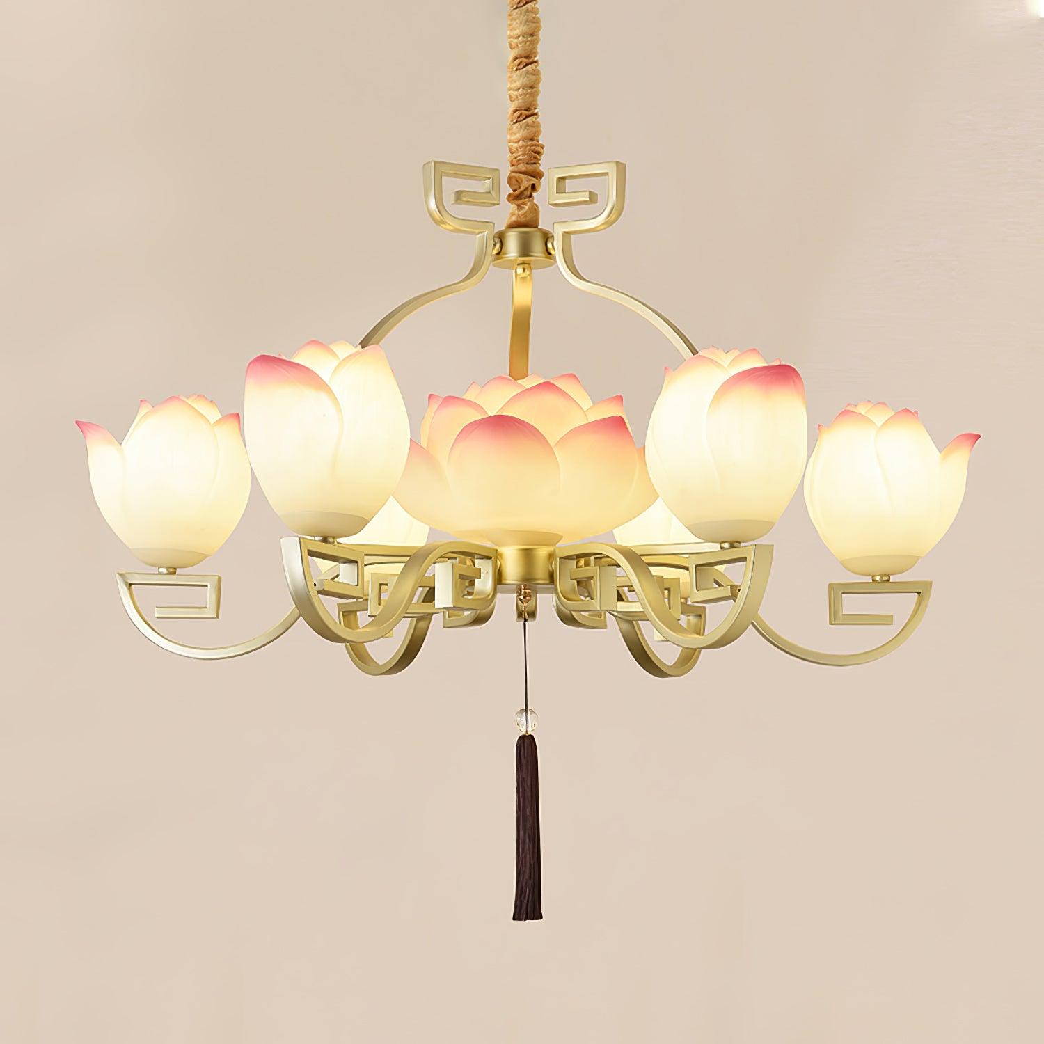 Lotus Eleganter Orientalischer Harz Kronleuchter-Letslighting