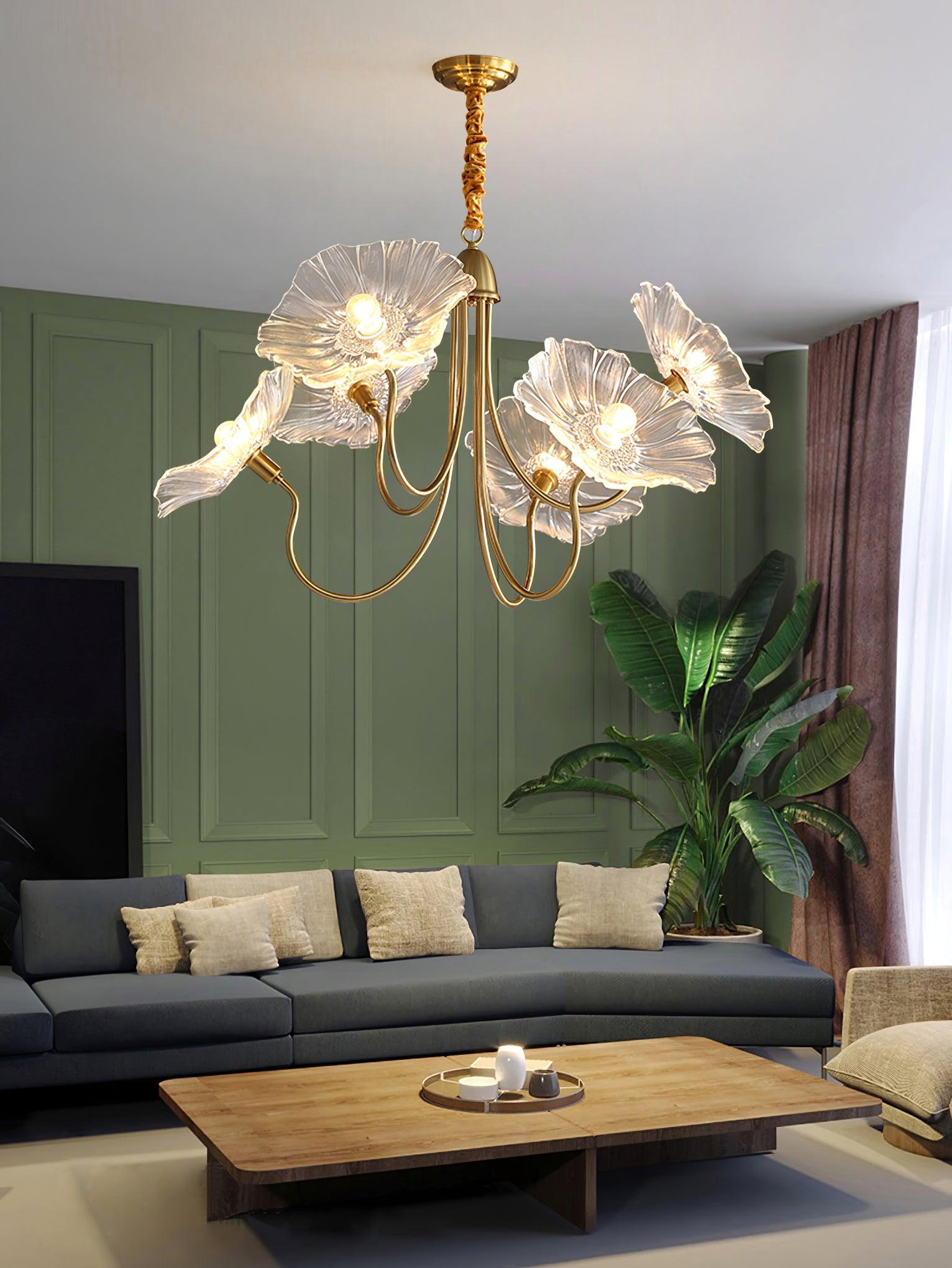 Lustra Kronleuchter Lotusblattglas-Letslighting