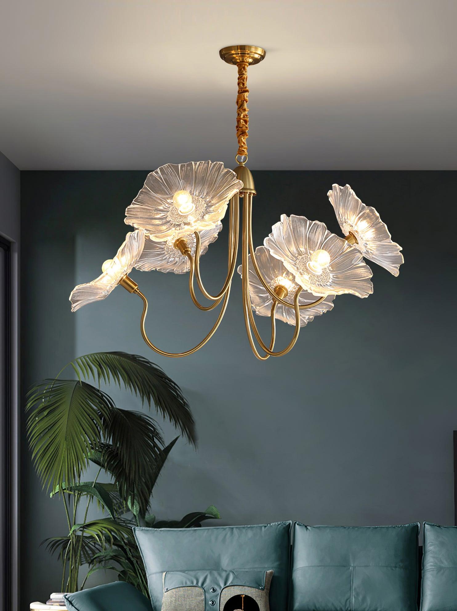 Lustra Kronleuchter Lotusblattglas-Letslighting