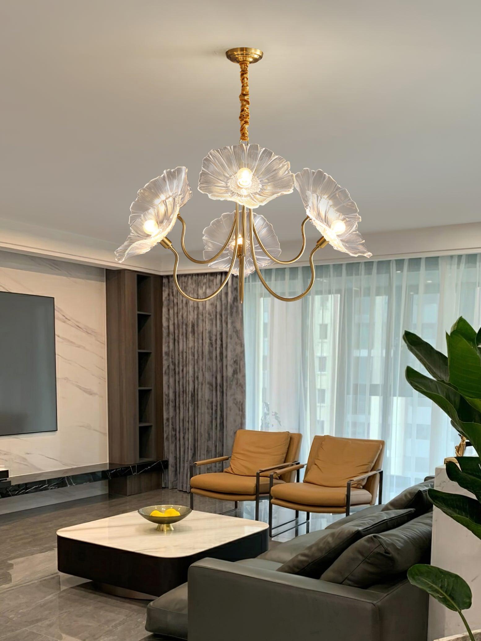 Lustra Kronleuchter Lotusblattglas-Letslighting