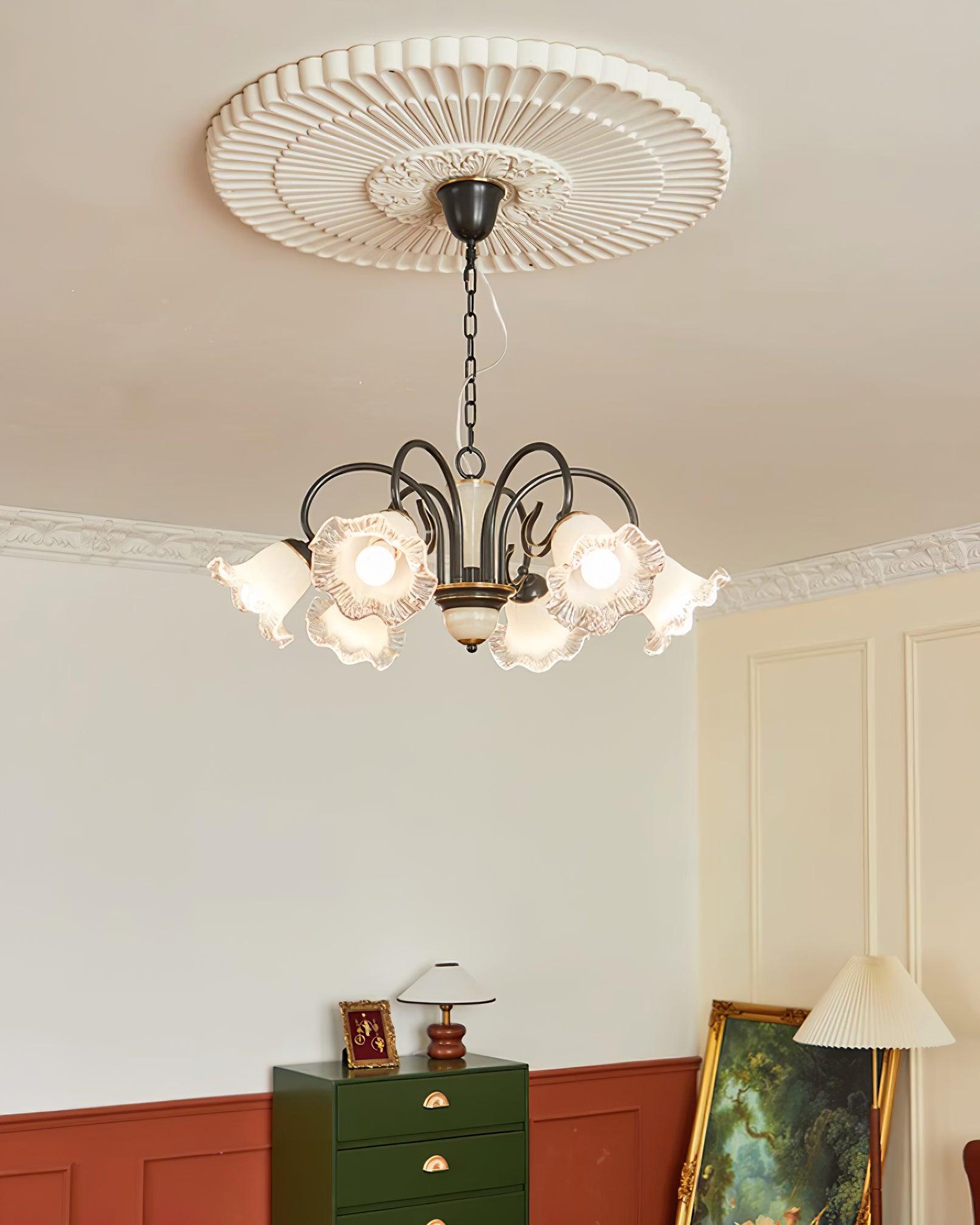 Umiron Gotischer Kronleuchter aus Eisen und Glas-Letslighting