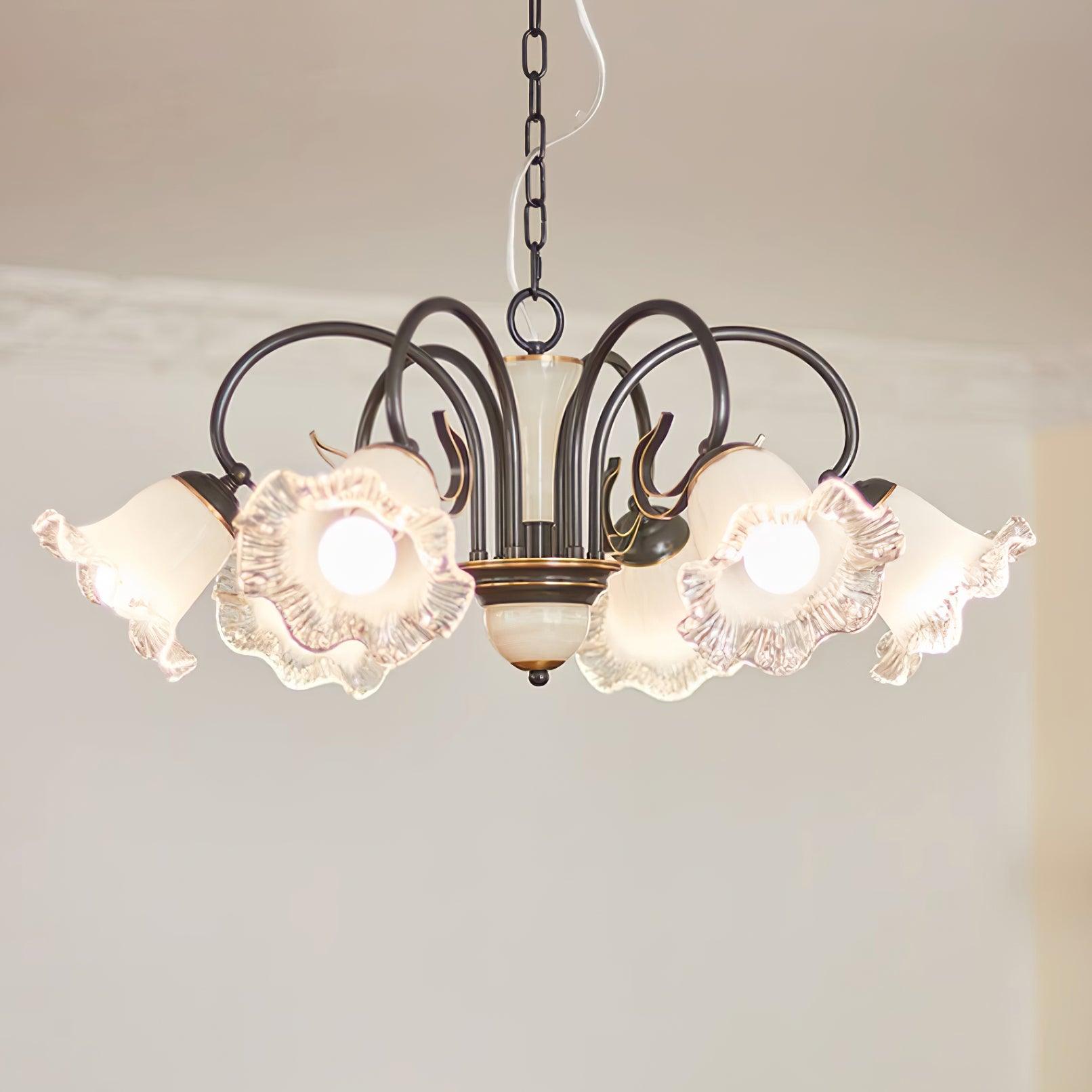 Umiron Gotischer Kronleuchter aus Eisen und Glas-Letslighting