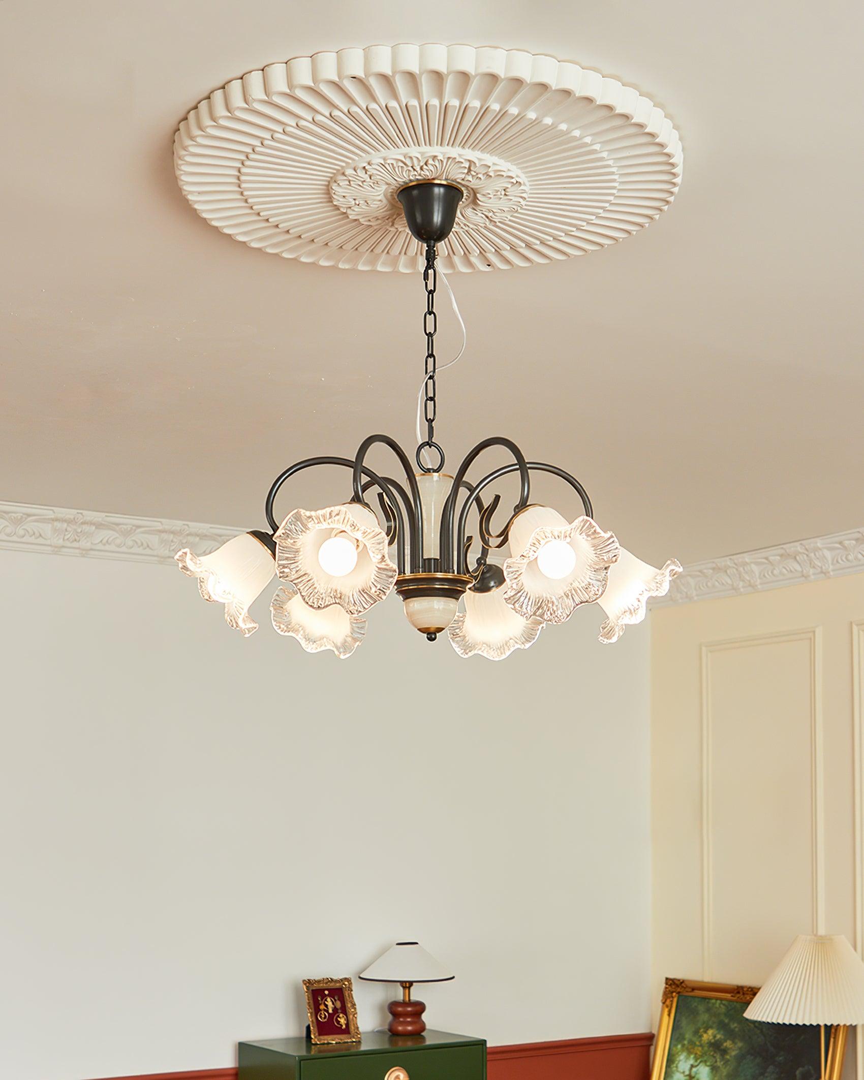 Umiron Gotischer Kronleuchter aus Eisen und Glas-Letslighting