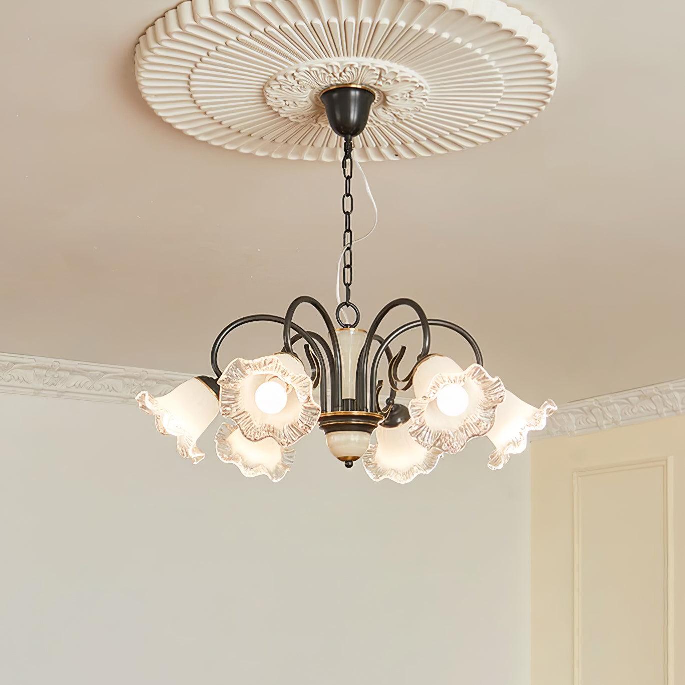 Umiron Gotischer Kronleuchter aus Eisen und Glas-Letslighting