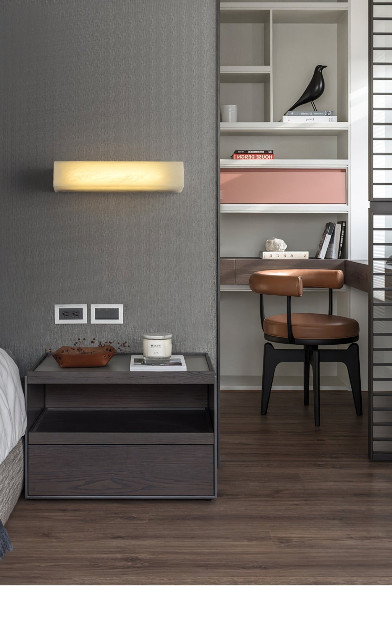 Irina Cylindrical Alabaster Wall Light - Neutralighting