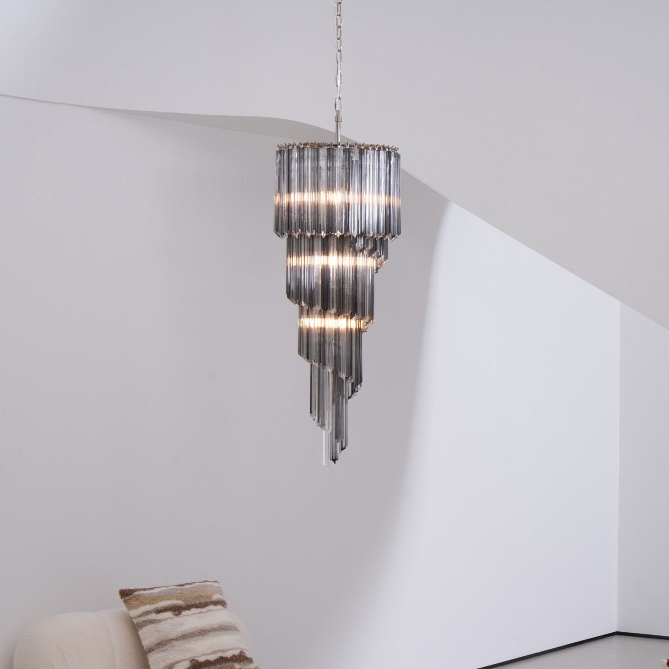 Aurora Chandelier Smoked Glass Spiral - Neutralighting