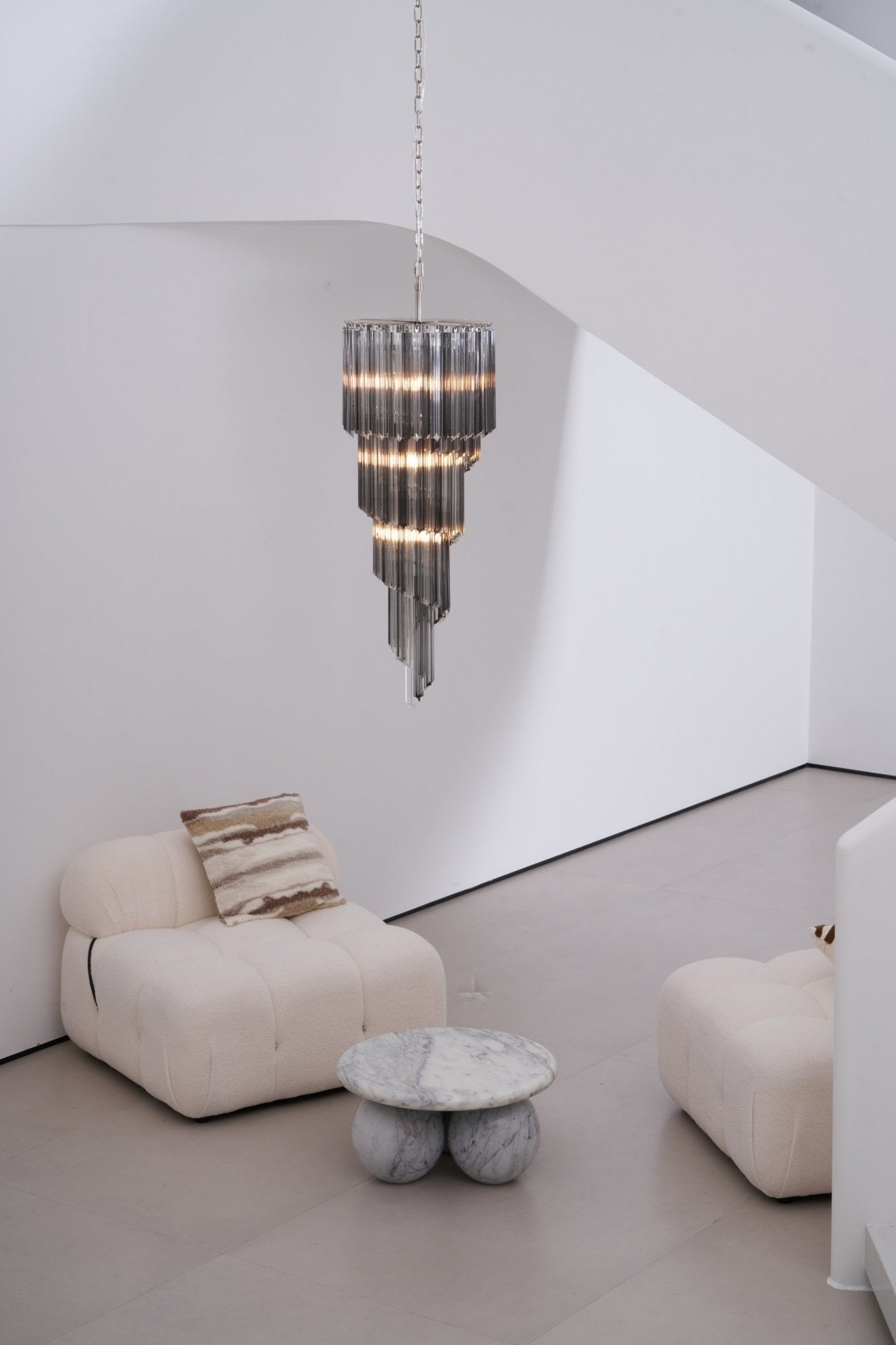 Aurora Chandelier Smoked Glass Spiral - Neutralighting