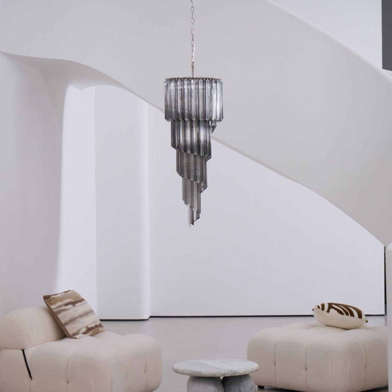 Aurora Chandelier Smoked Glass Spiral - Neutralighting