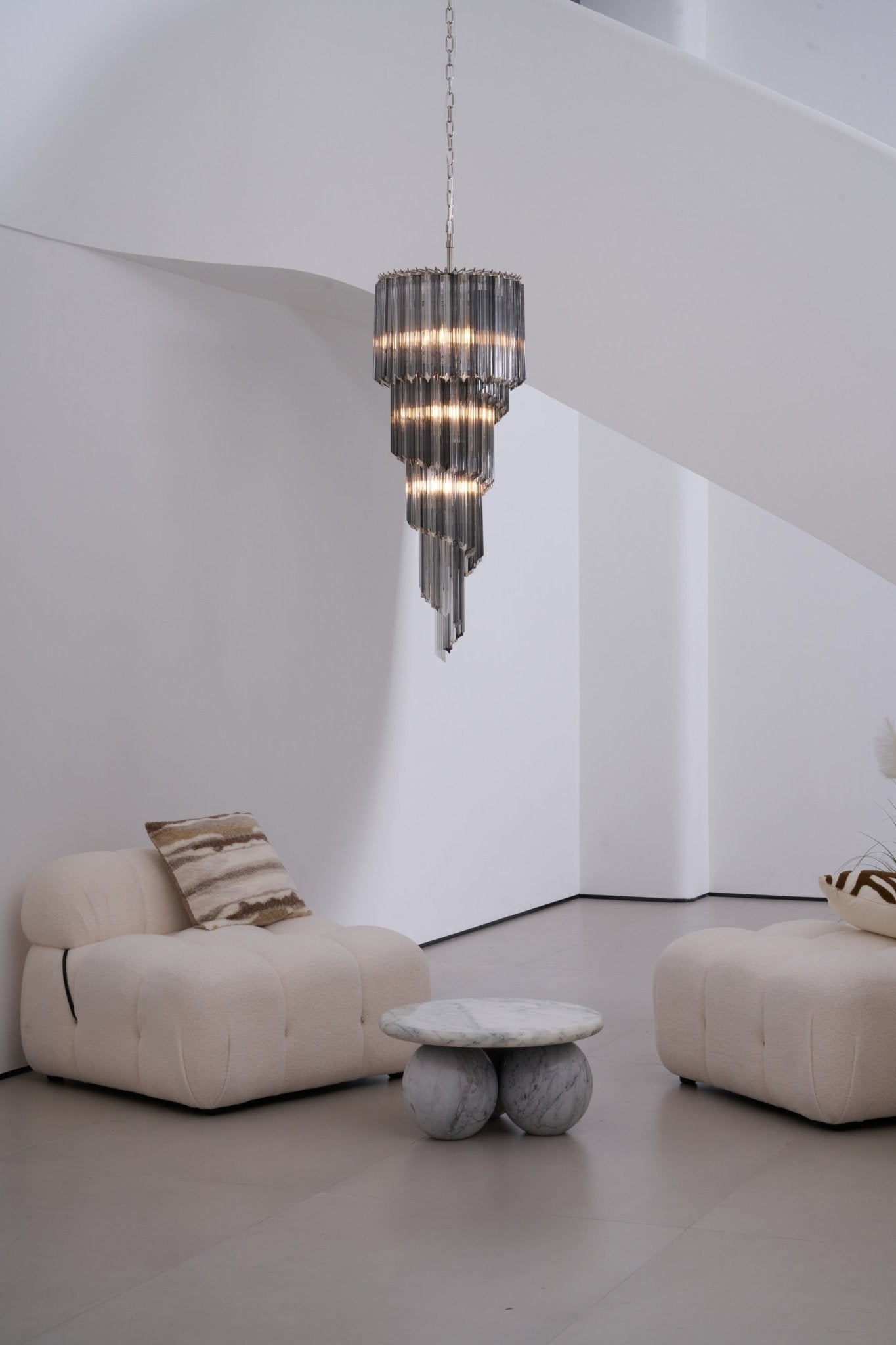 Aurora Chandelier Smoked Glass Spiral - Neutralighting