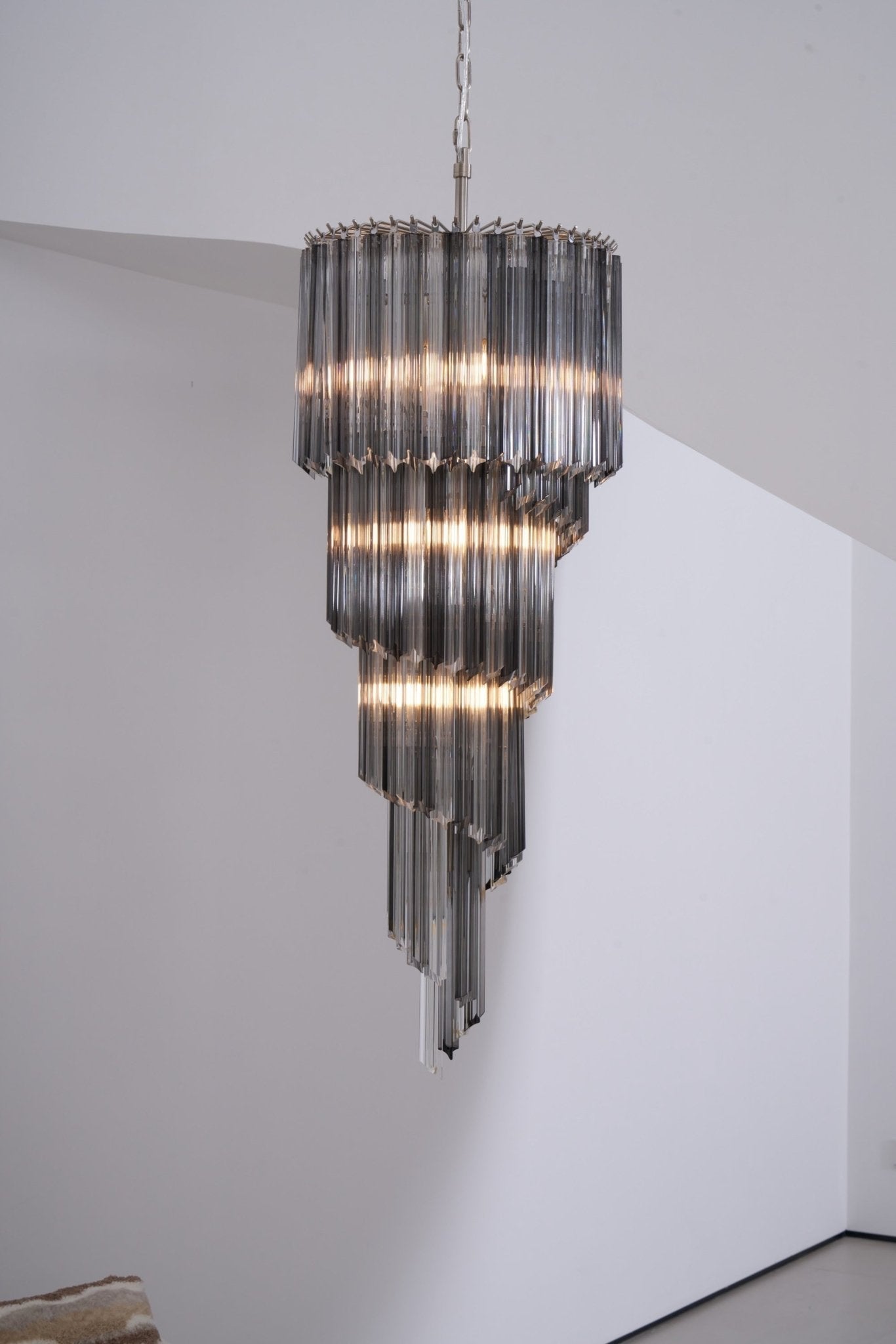 Aurora Chandelier Smoked Glass Spiral - Neutralighting