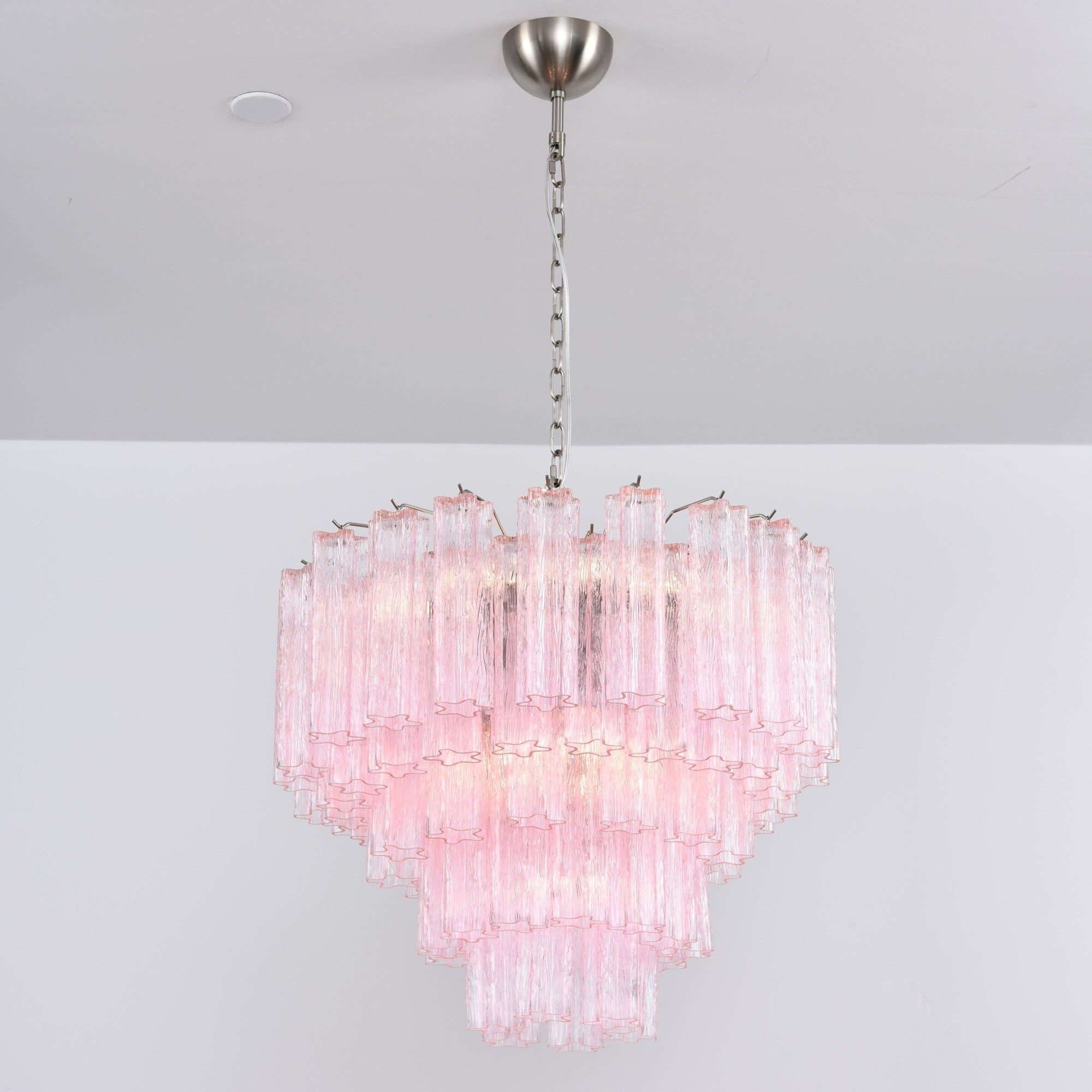 Aurora Chandelier Pink Glass Multi-Tier Romantic Glow - Neutralighting