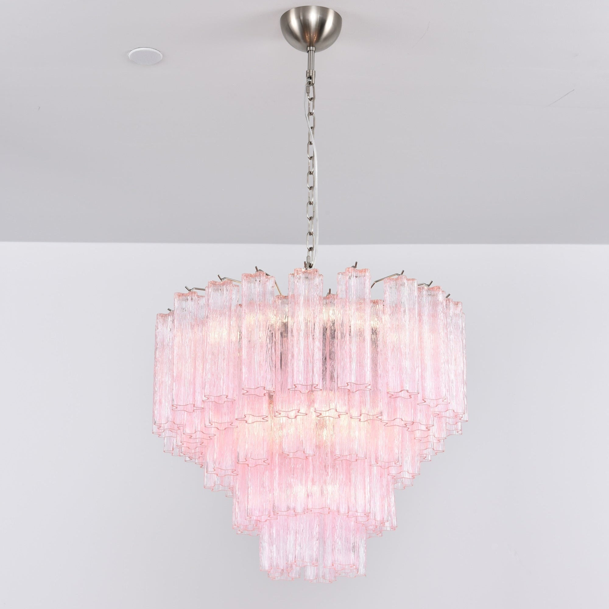Aurora Chandelier Pink Glass Multi-Tier Romantic Glow - Neutralighting