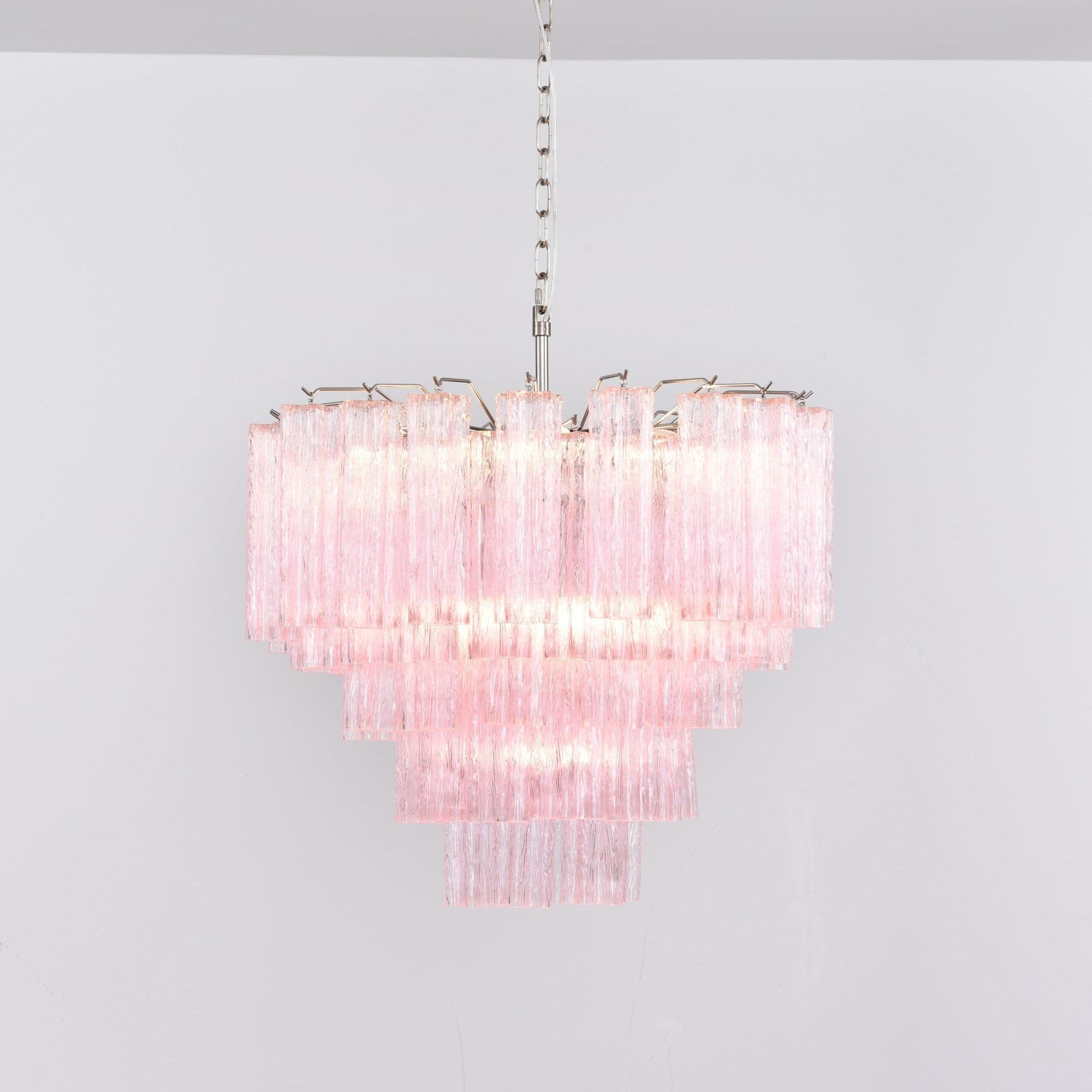 Aurora Chandelier Pink Glass Multi-Tier Romantic Glow - Neutralighting