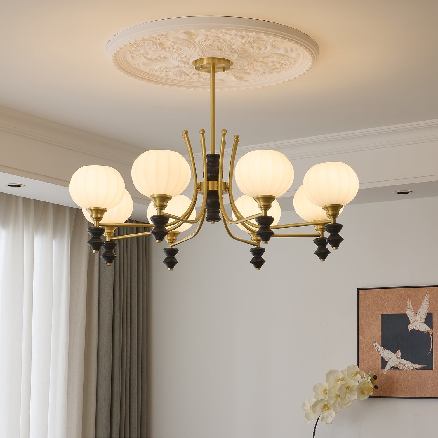 Zavenen Traditionelle Eleganz Vintage Messing Holz Kronleuchter-Letslighting