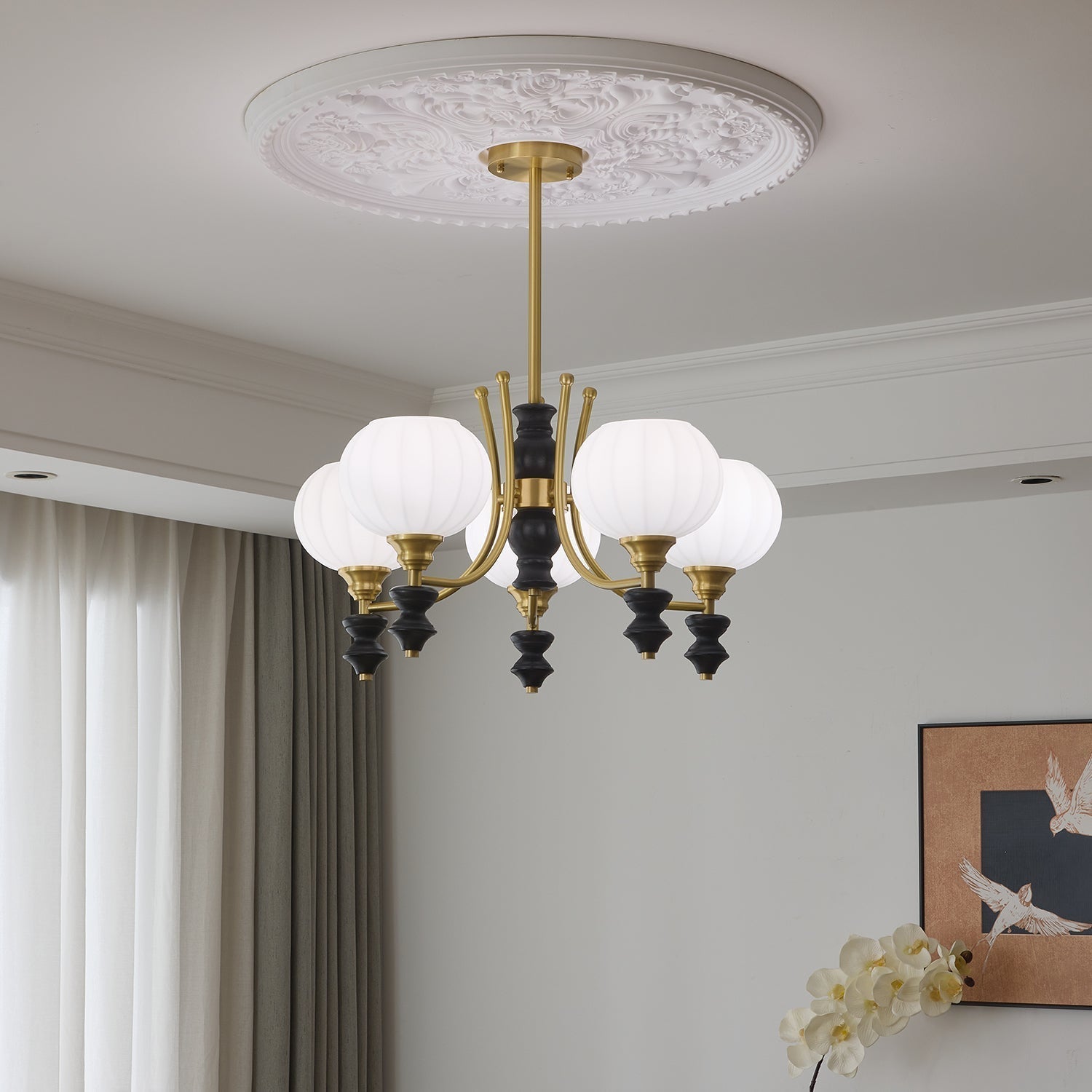 Zavenen Traditionelle Eleganz Vintage Messing Holz Kronleuchter-Letslighting
