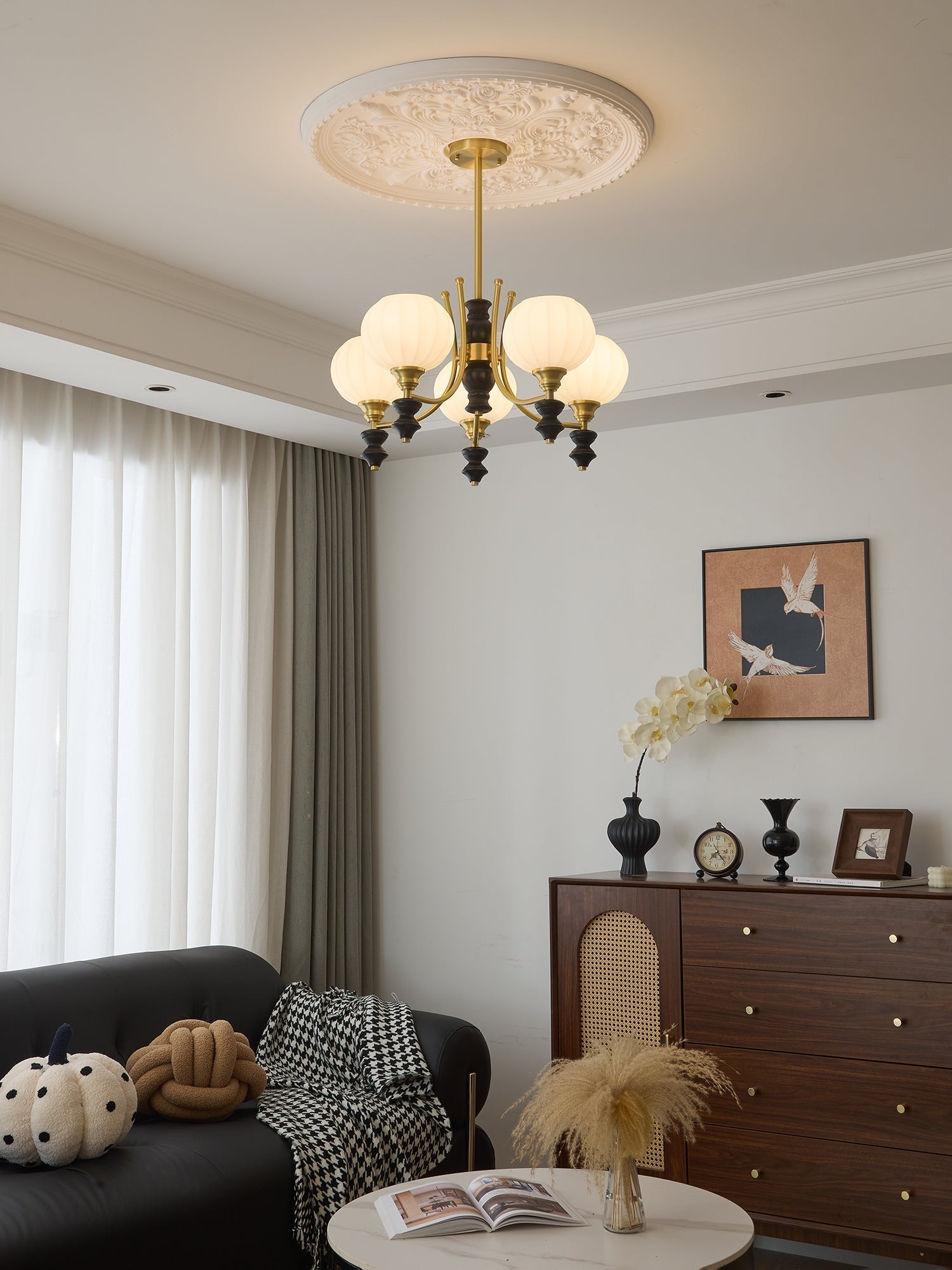 Zavenen Traditionelle Eleganz Vintage Messing Holz Kronleuchter-Letslighting