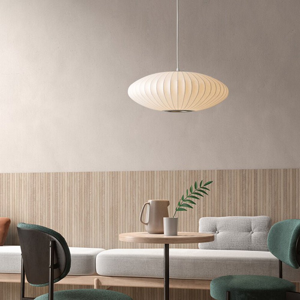 Ritta Modern LED Pendelleuchte Weiß Wohnzimmer/Esstisch Metall&Stoff-Letslighting