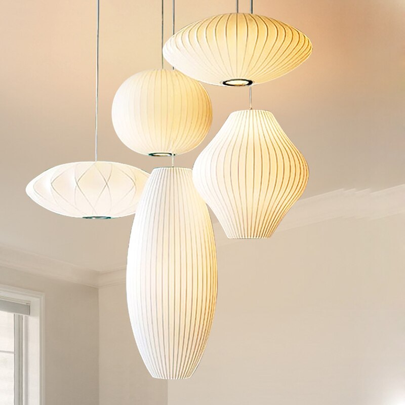 Ritta Modern LED Pendelleuchte Weiß Wohnzimmer/Esstisch Metall&Stoff-Letslighting