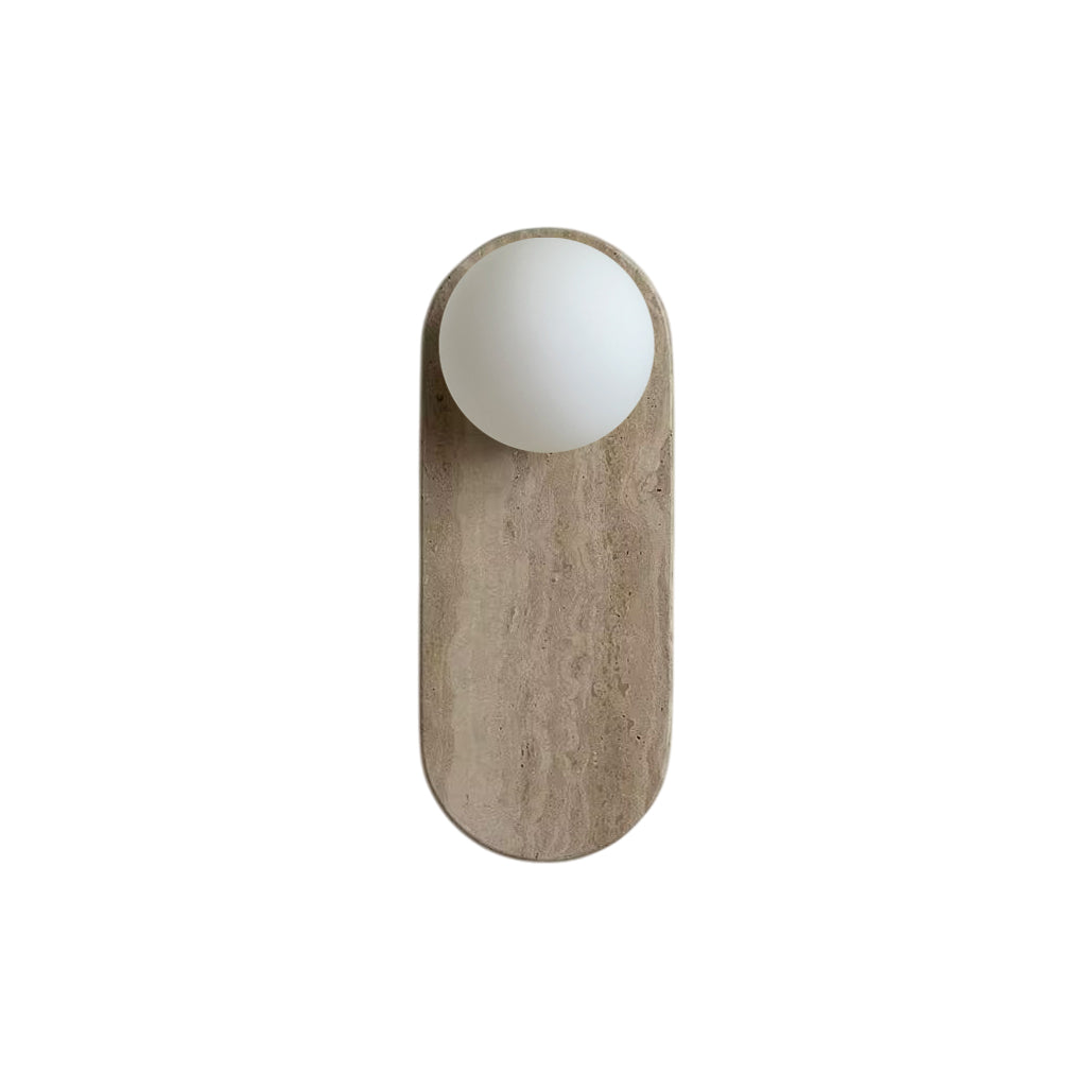 Viphaor Modern Minimalist Beige Travertine Glass Sconce Wall Lamp - Letslighting