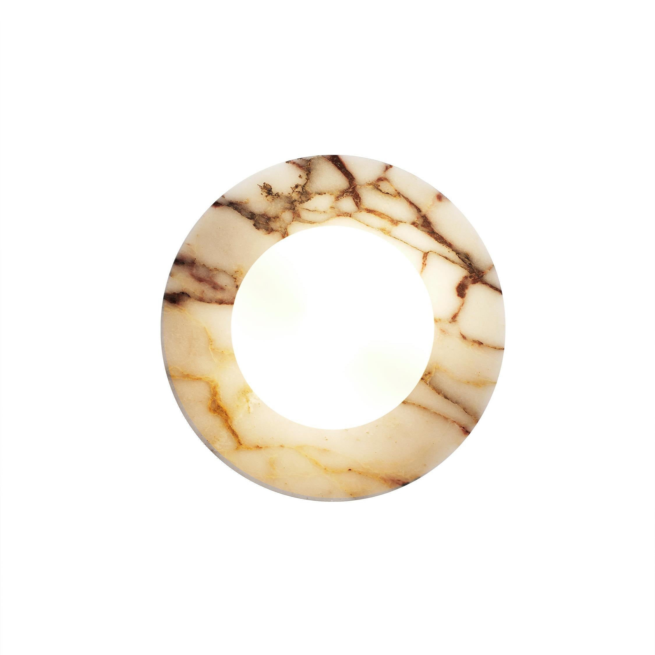 Arthaen Modern Minimalist Marble Travertine Flushmount Sconce Wall Lamp - Letslighting