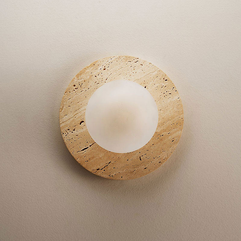 Arthaen Modern Minimalist Marble Travertine Flushmount Sconce Wall Lamp - Letslighting