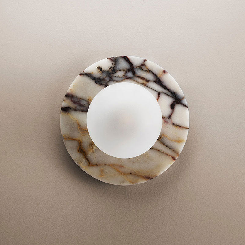 Arthaen Modern Minimalist Marble Travertine Flushmount Sconce Wall Lamp - Letslighting