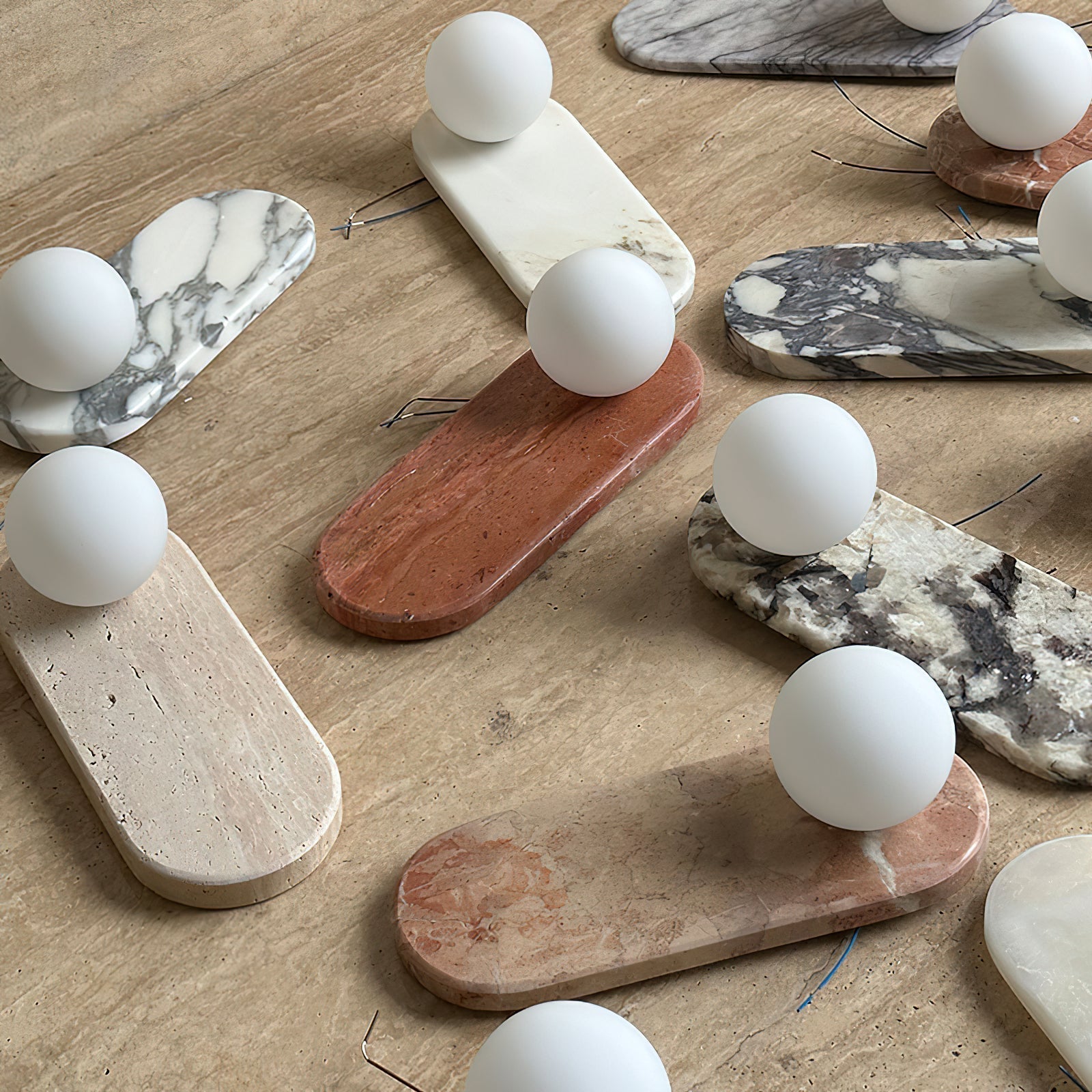 Lucie Premium Nordic Oval Marble Glass Wall Lamp - Letslighting