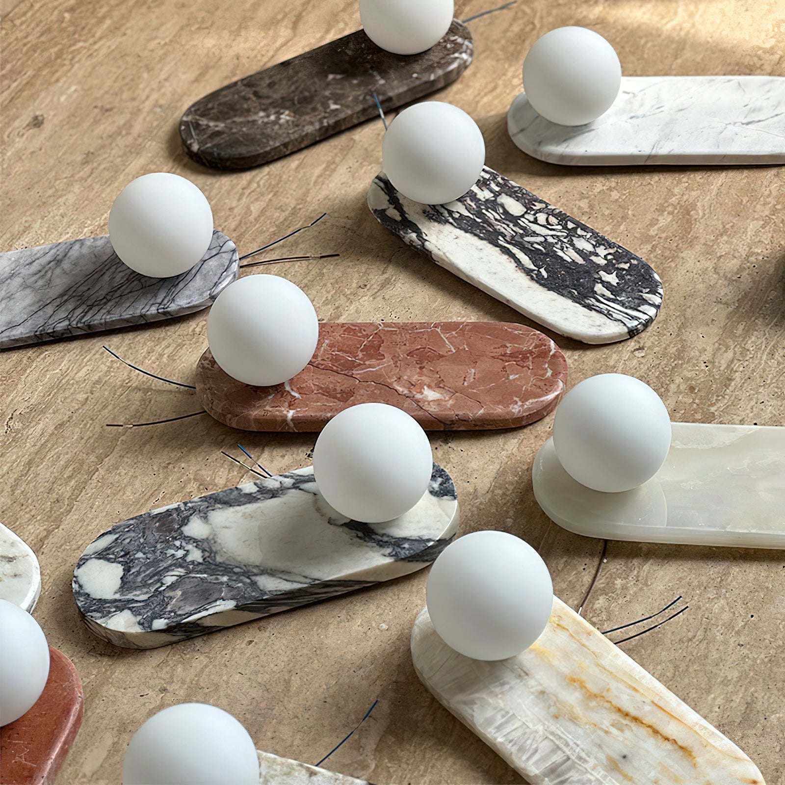 Lucie Premium Nordic Oval Marble Glass Wall Lamp - Letslighting