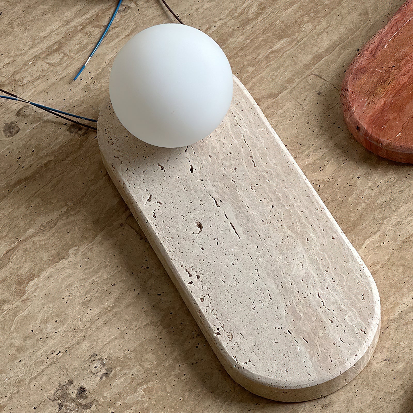 Viphaor Modern Minimalist Beige Travertine Glass Sconce Wall Lamp - Letslighting